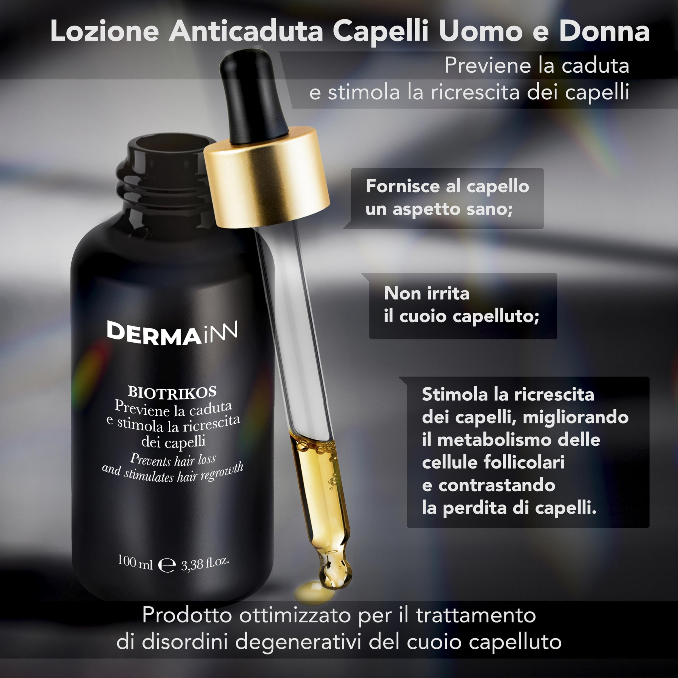Biotrikos Fiale Anticaduta Capelli Donna e Uomo - Siero Crescita Capelli, Lozione Anticaduta e Ricrescita Capelli per Uomo e Donna, Olio Crescita Capelli, Siero Notte per Capelli