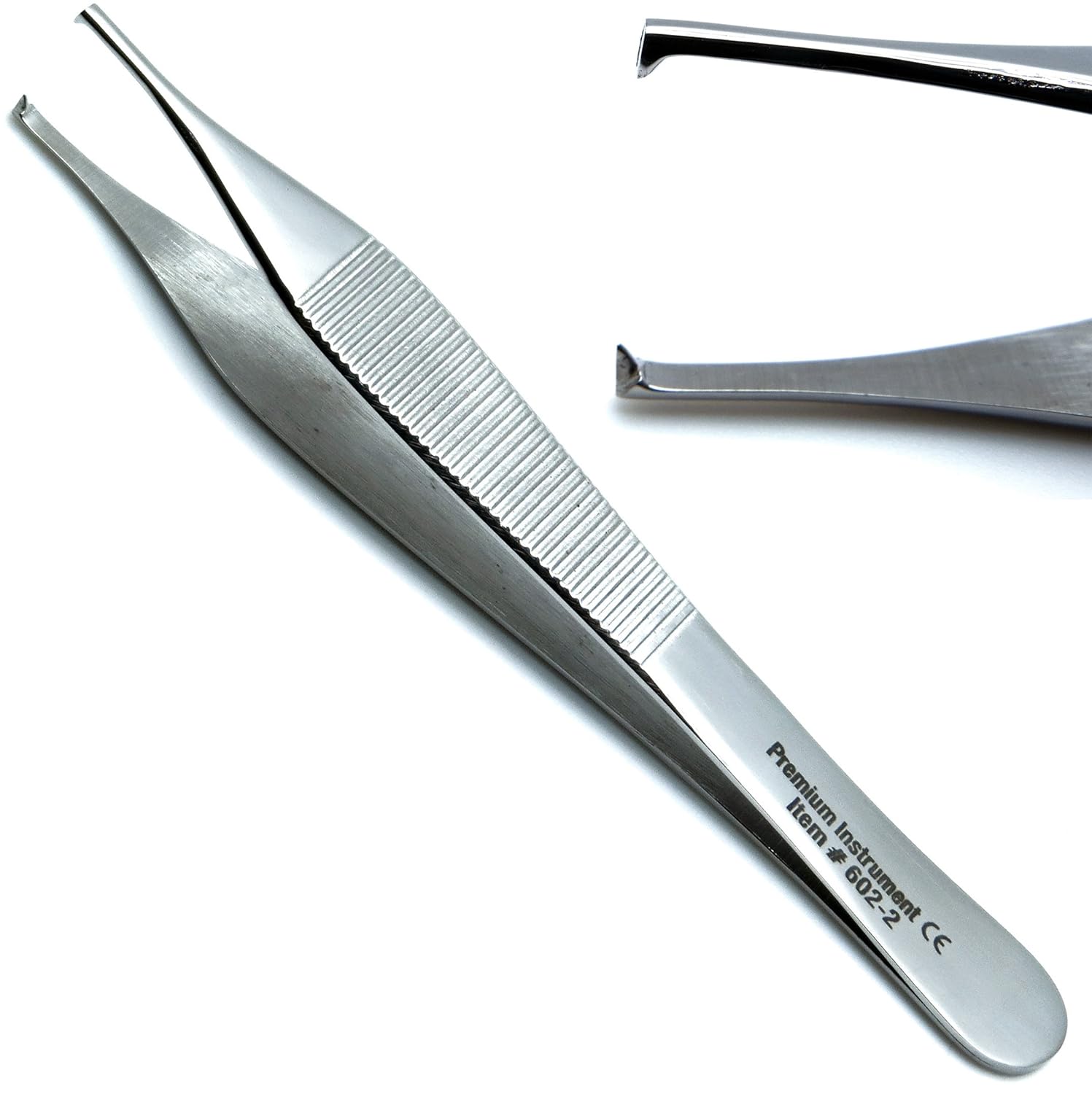 3 Pcs Dressing Tweezer Adson, Dressing, Kocher 15cm, 12cm, 1x2 Tissue Forceps Plier Surgical Instruments