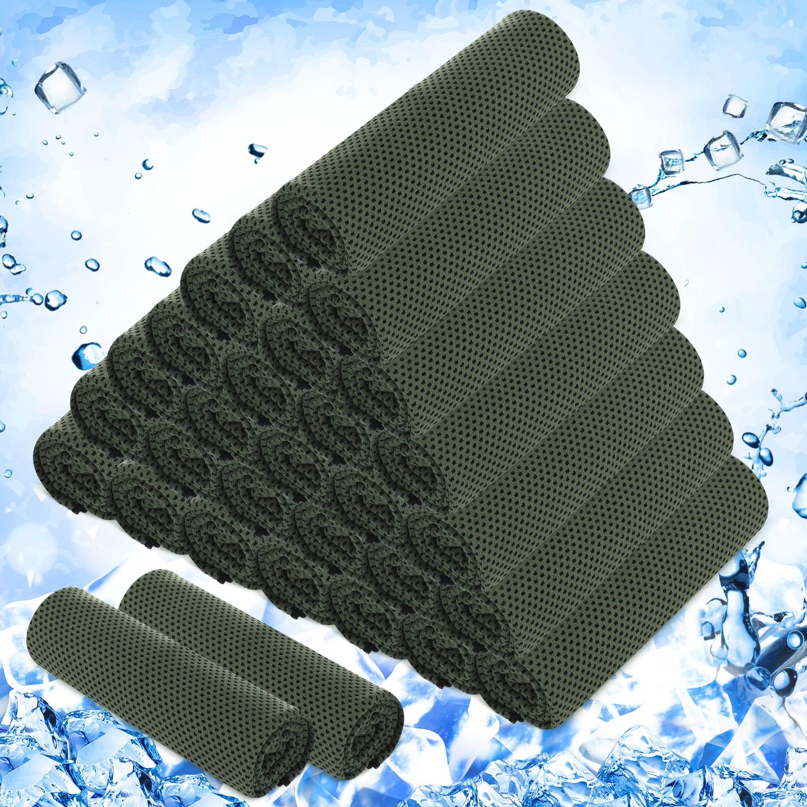 Hosuly 30 Pack Cooling Towels, 40"x12" Ice Breathable Soft Chilly Sweat Rag Microfiber Workout Rags for Gym Cooling Towels for Neck and Face for Yoga