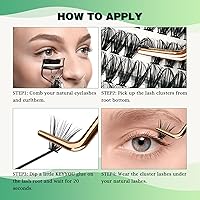 Vista 5 de KEYYOU 300 pestañas individuales, rizo 40D 0.07C, extensión de pestañas para bricolaje, pestañas de volumen suave y natural con bandeja grande