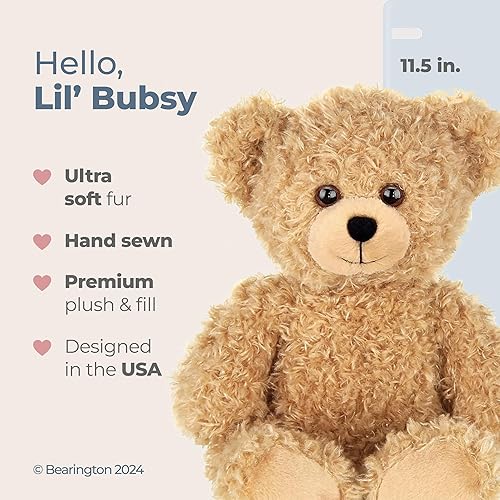 Vista 8 de Bearington Lil' Barnaby - Oso de peluche, color marrón chocolate, 11.5 pulgadas Lil' Barnaby de 11.5