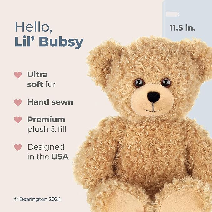 Oso de Peluche Bearington Lil' Bubsy 11.5 Pulgadas Marrón Suave miniatura 2