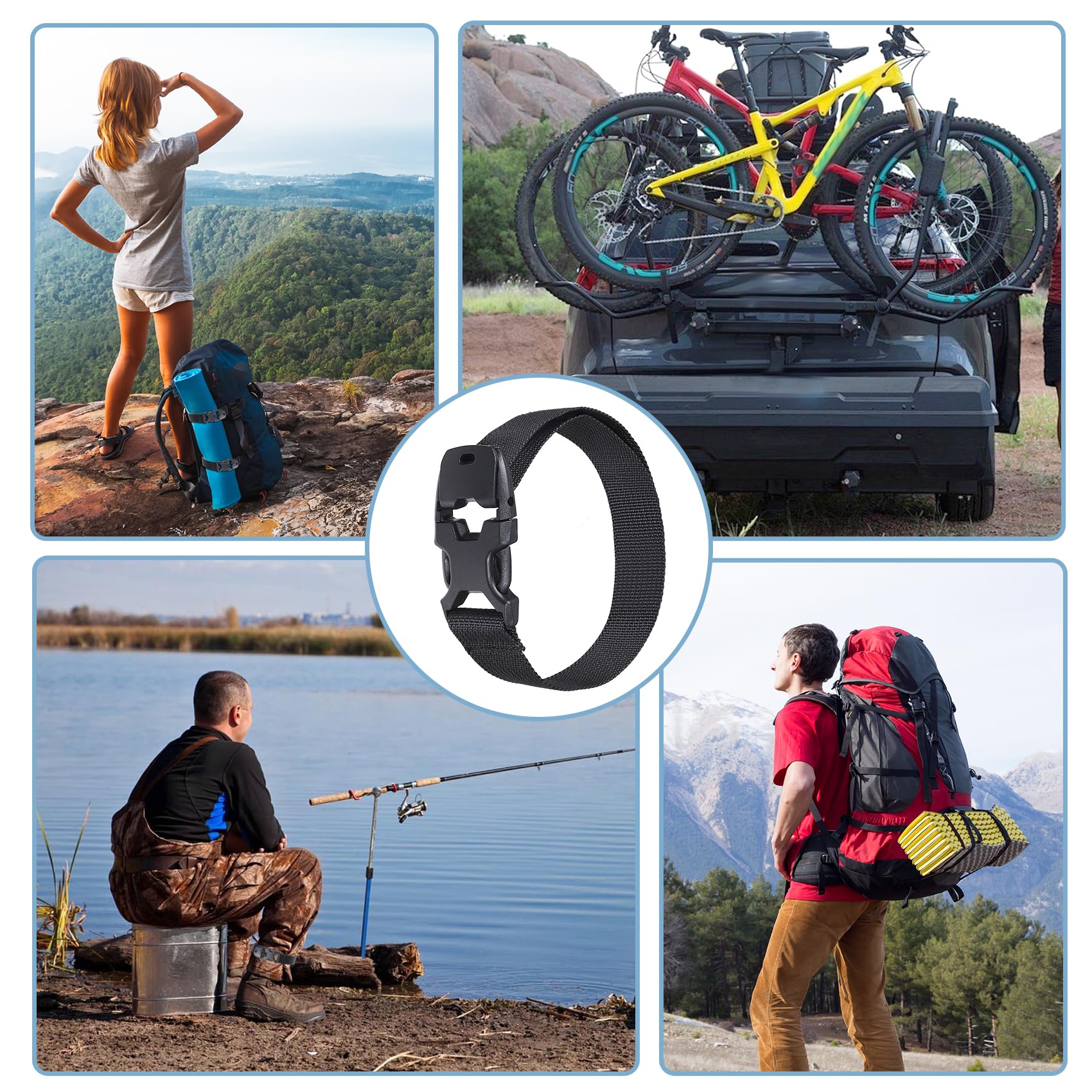 Amazon.com: Vigorport Utility Straps Quick Release Nylon Backpack Accessory  Bag Strap,Adjustable for Hiking,Travel,Outdoor Sports-4 Pack (Black,  0.75''W-12''L) : Clothing, Shoes & Jewelry