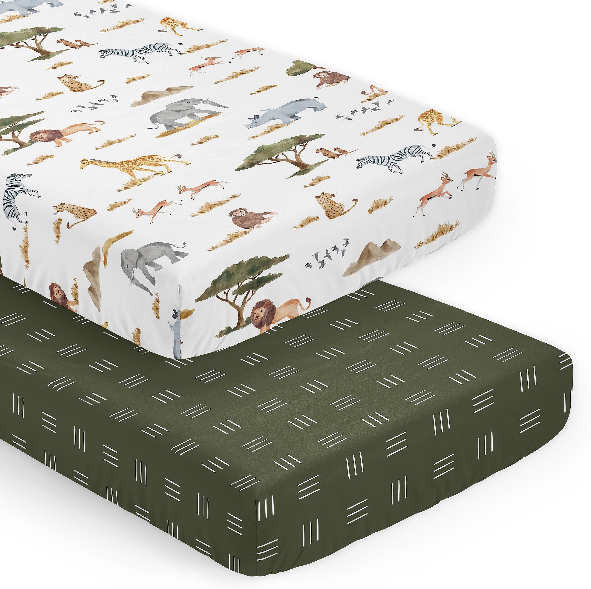 Sweet Jojo Designs Jungle Safari Animals Boy Girl Fitted