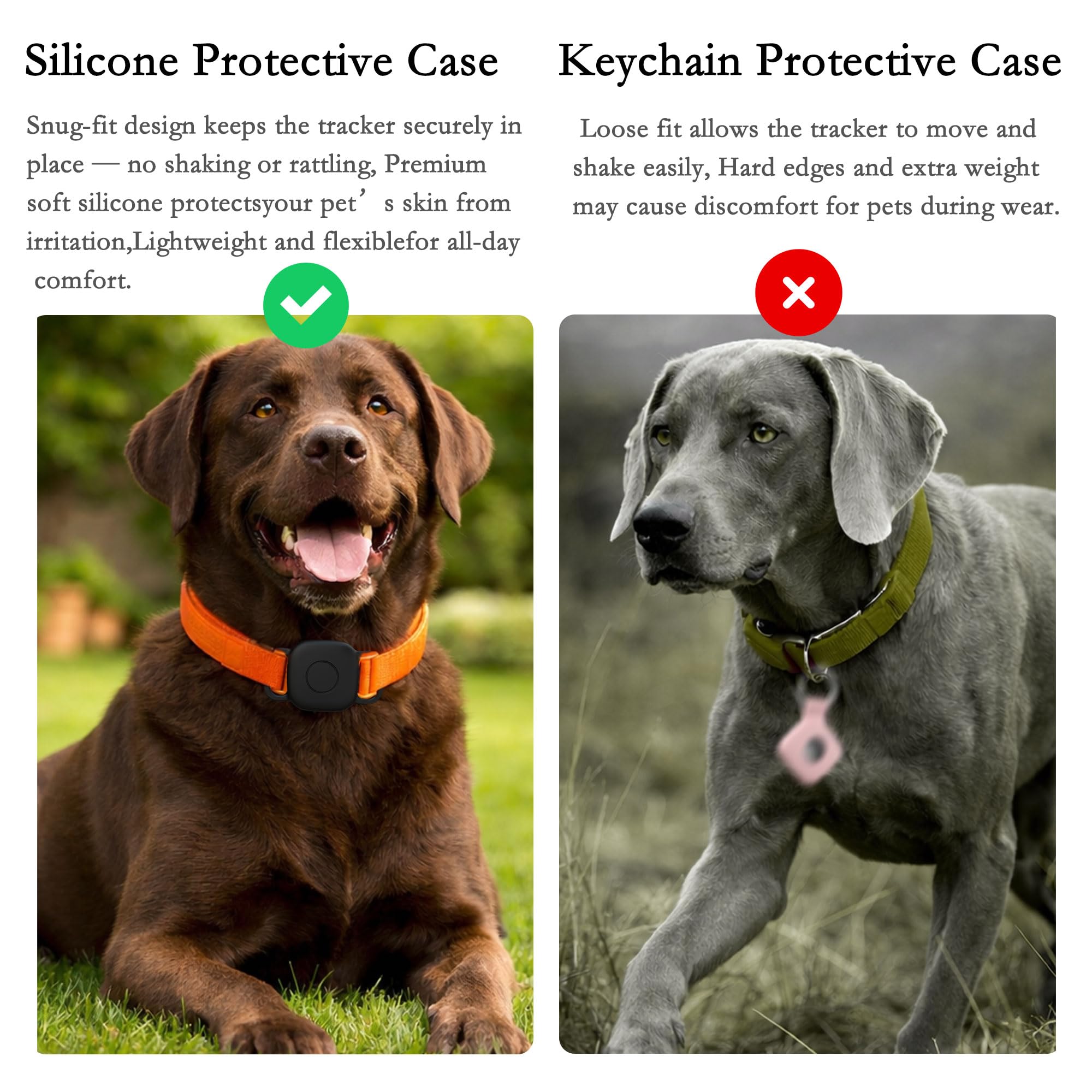 Waterproof Dog Collar Holder for Tile Life360 Mate [2024] 2022 Tracker, Anti Lost Soft Silicone Case for Cat Pet Necklace, Full Body Covered Protective Accessories for Tile Tracker Finder, Black - image 6