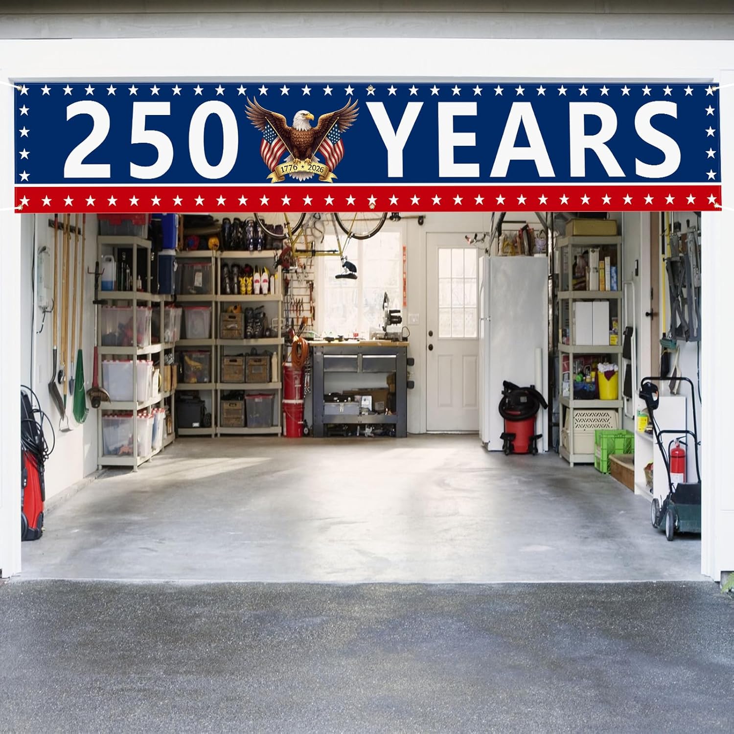 Probsin Large 250 Anniversary USA Banner 120" x 20" 250 Years America Eagle Flag 1776-2026 Patriotic Party Supplies Home Decorations for Outdoor, Indoor, Yard, Garden, Porch, Lawn - Image 6