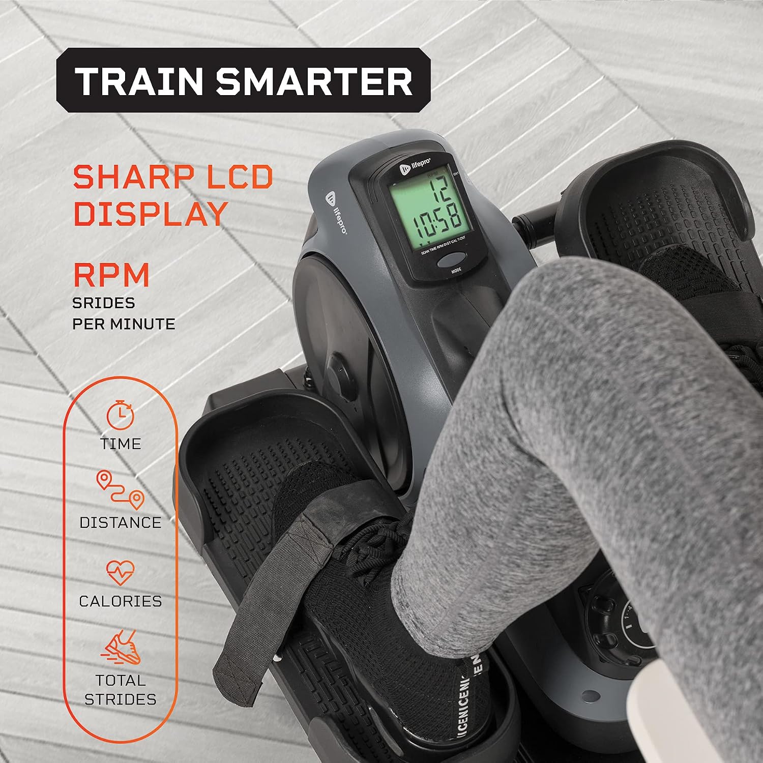 LifePro Under Desk Elliptical Machine - Seated Under Desk Elliptical - 16 Levels Resistance Mini Elliptical Low Impact Under Desk Exercise Equipment w/Yoga Resistance Bands