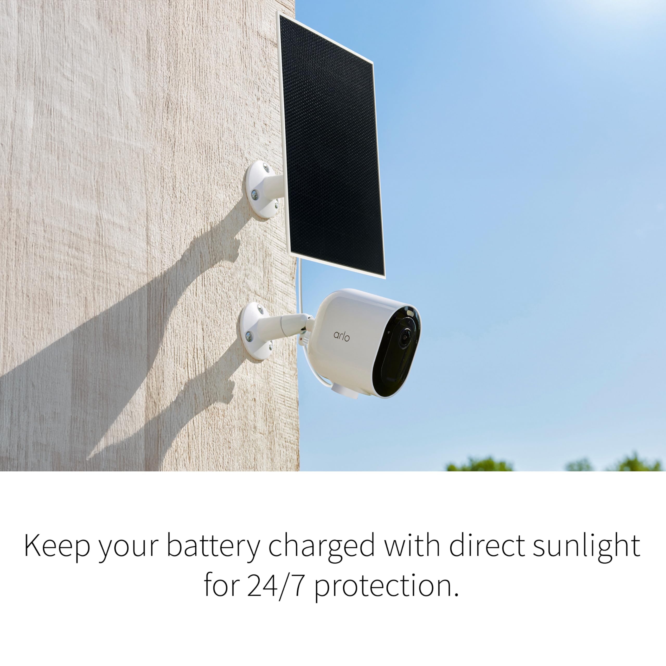Arlo Caricatore per pannello solare, accessorio certificato Arlo | Resistente alle intemperie, facile da installare, bianco (2025)
