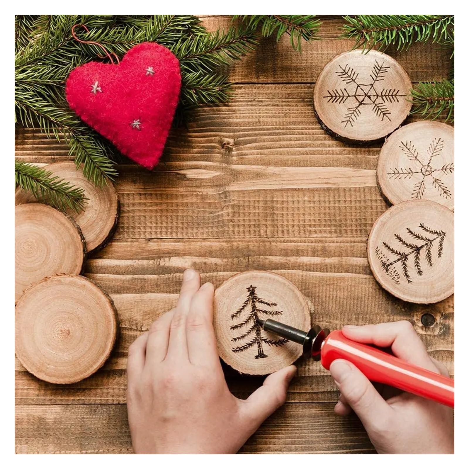 20pcs Wood Slices Craft Kit with Hole Para Decorar