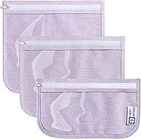 Vista 10 de Bolsa de aseo aprobada por la TSA, juego de 3 bolsas de viaje transparentes para artículos de aseo de tamaño de cuarto de galón con cierre