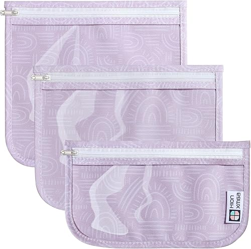 Miniatura 10 de Bolsa de aseo aprobada por la TSA, juego de 3 bolsas de viaje transparentes para artículos de aseo de tamaño de cuarto de galón con cierre