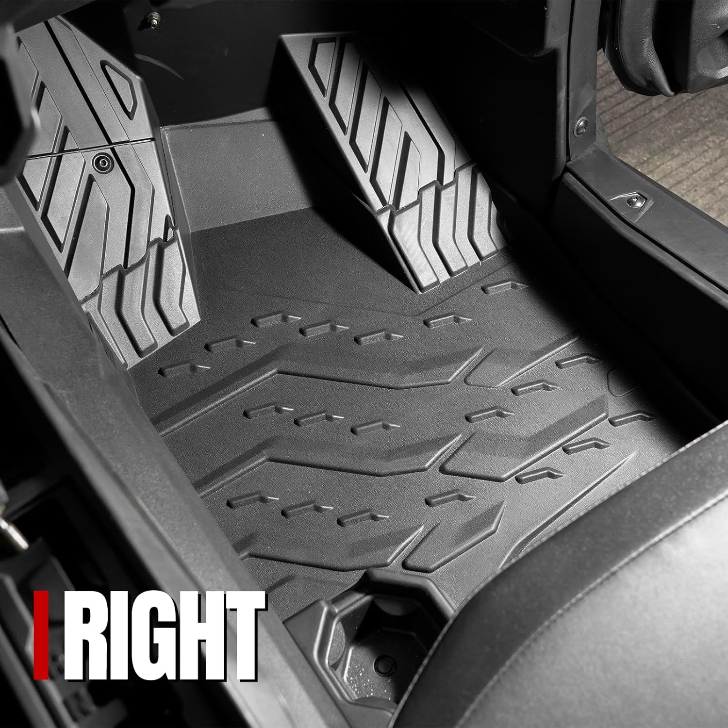 A & UTV PRO Floor Mats for 2021-2025 Can Am Commander 1000R 700 XT/DPS, 2018-2025 Can Am Maverick Sport Trail Accessories Front TPE Slush Liner