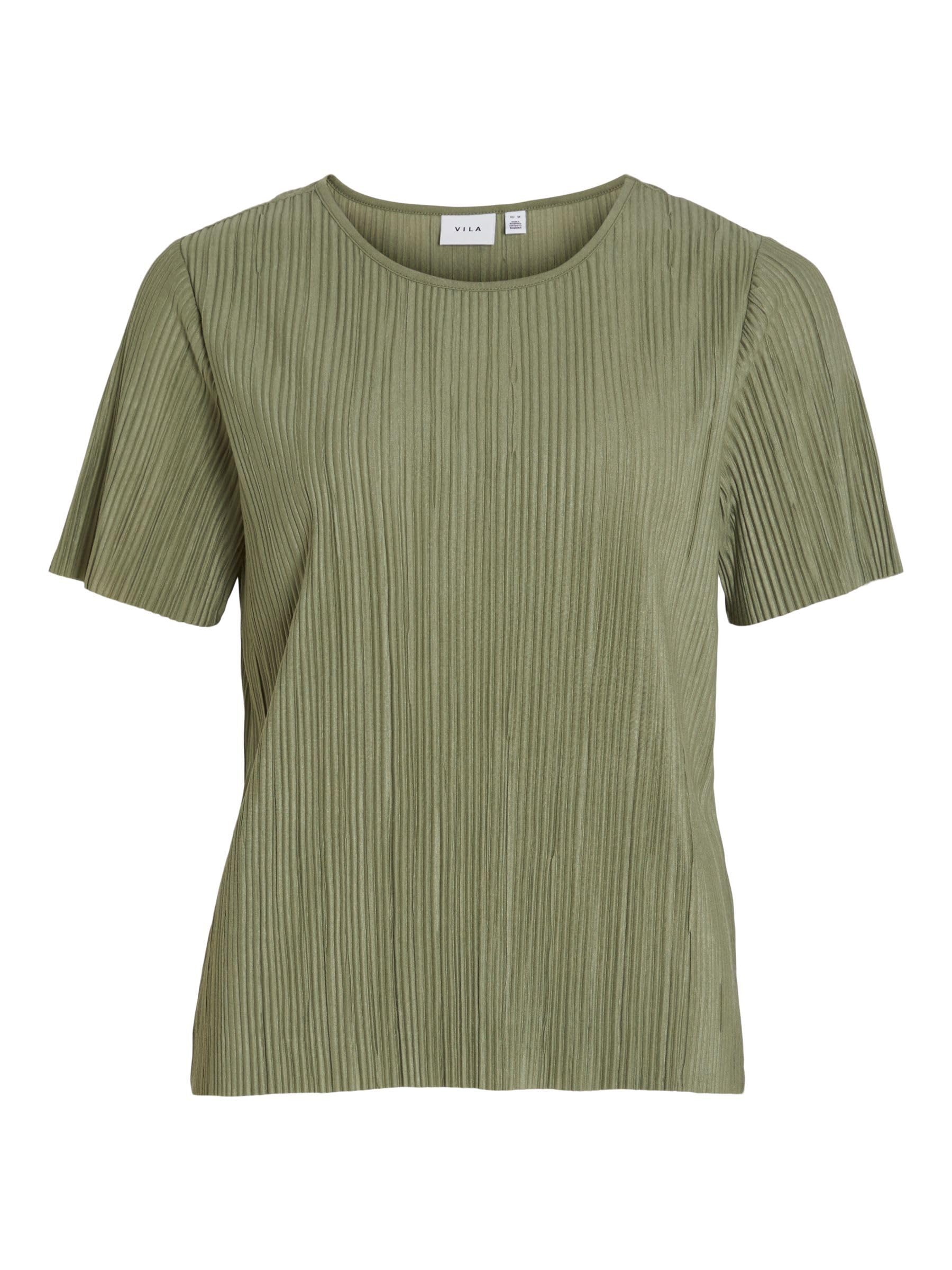Vila Women's Viplisa O-Neck S/S Top Noos T-Shirt, Oil Green, XL