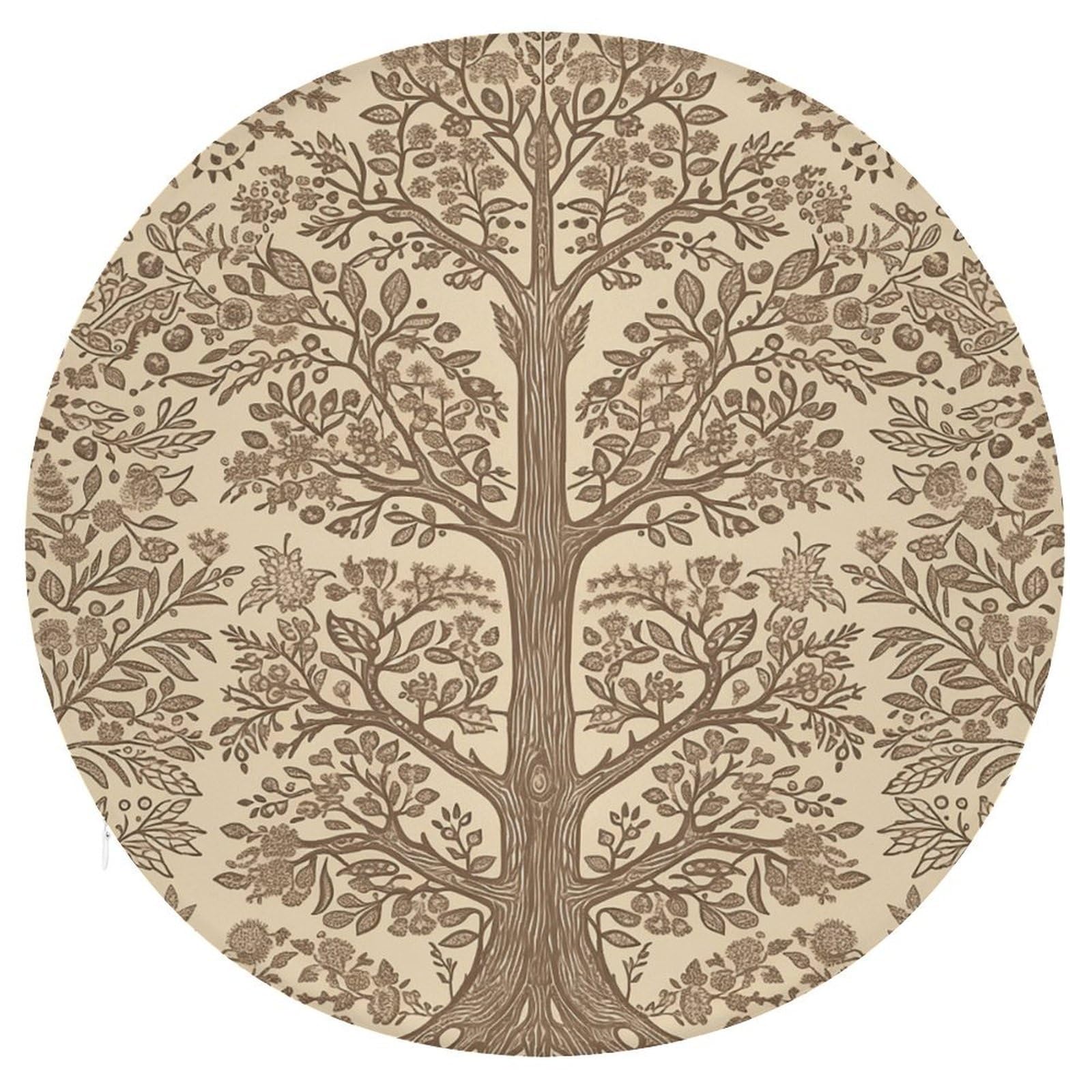 Wsoihfec Style Beige Tree Seat Cushion Round Chair Pad