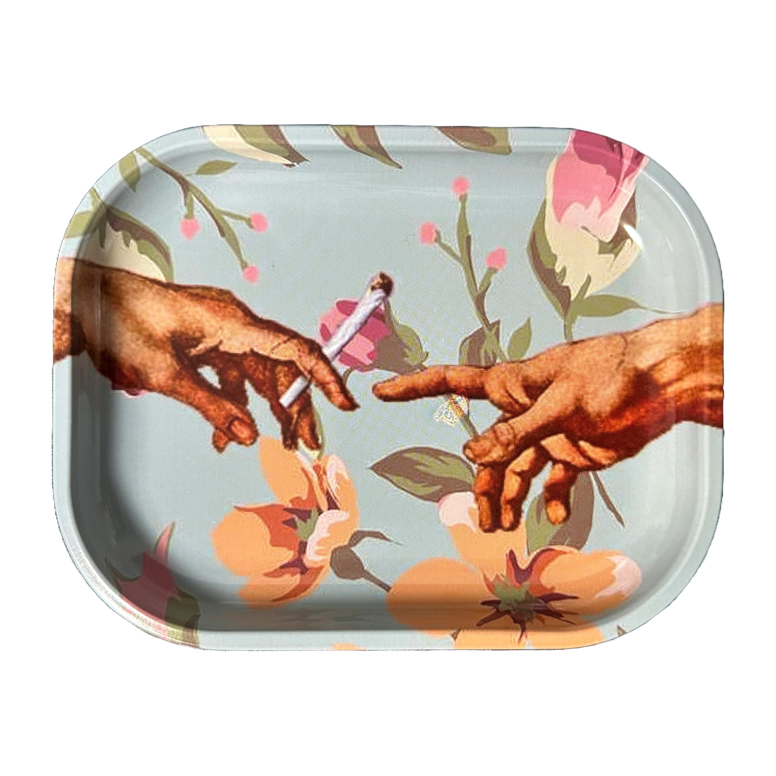 Rolling Tray “Floral Hands” 5.5” x 7" Tobacco Smoke Accessories - Tray God