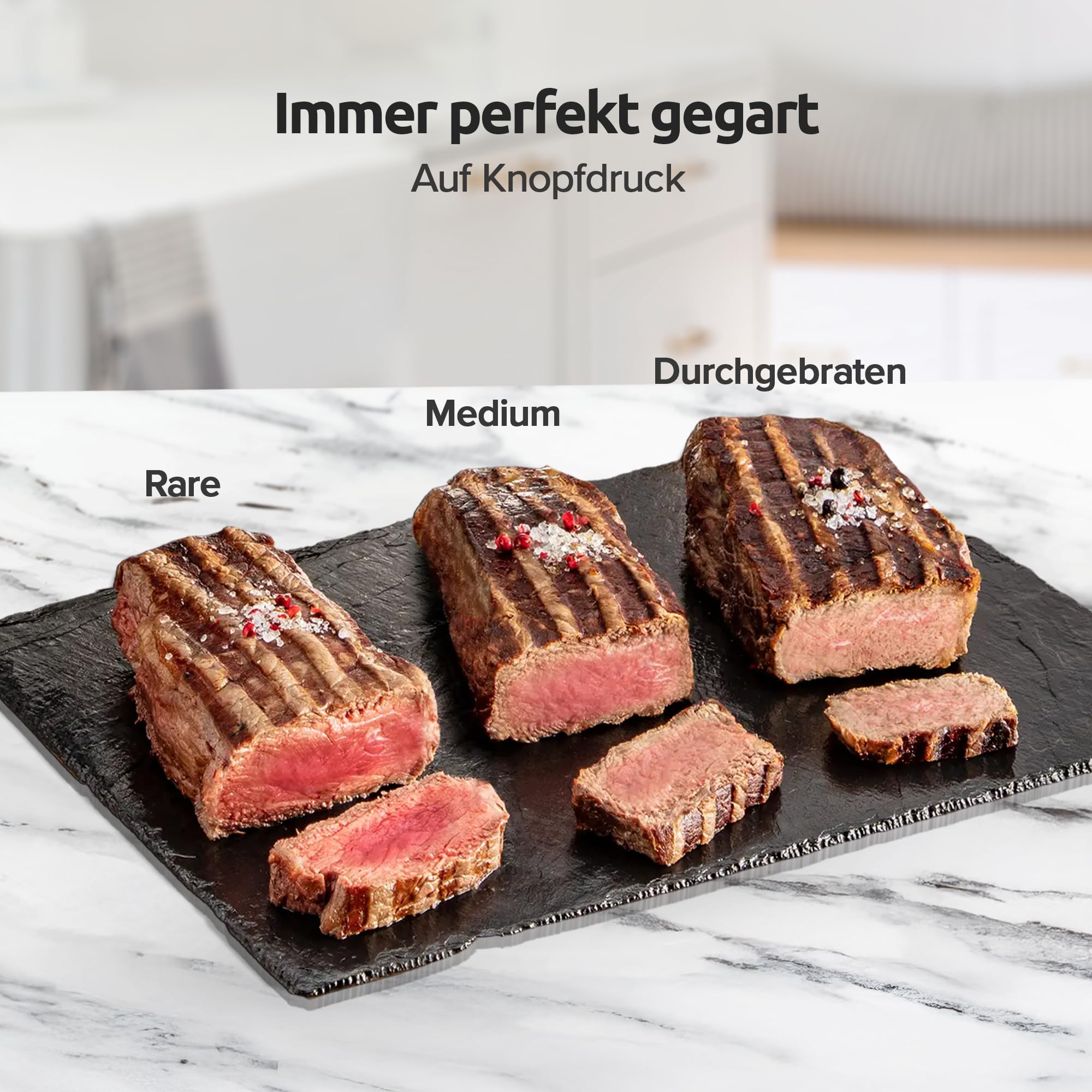 Olvy Kontaktgrill mit Touchscreen – PFAS-frei – 5 Automatische Programme – 180° Öffnung, 2000 W – Abnehmbare Antihaftplatten – Thermostat & Timer – Panini, Sandwich, Steak & Gemüse