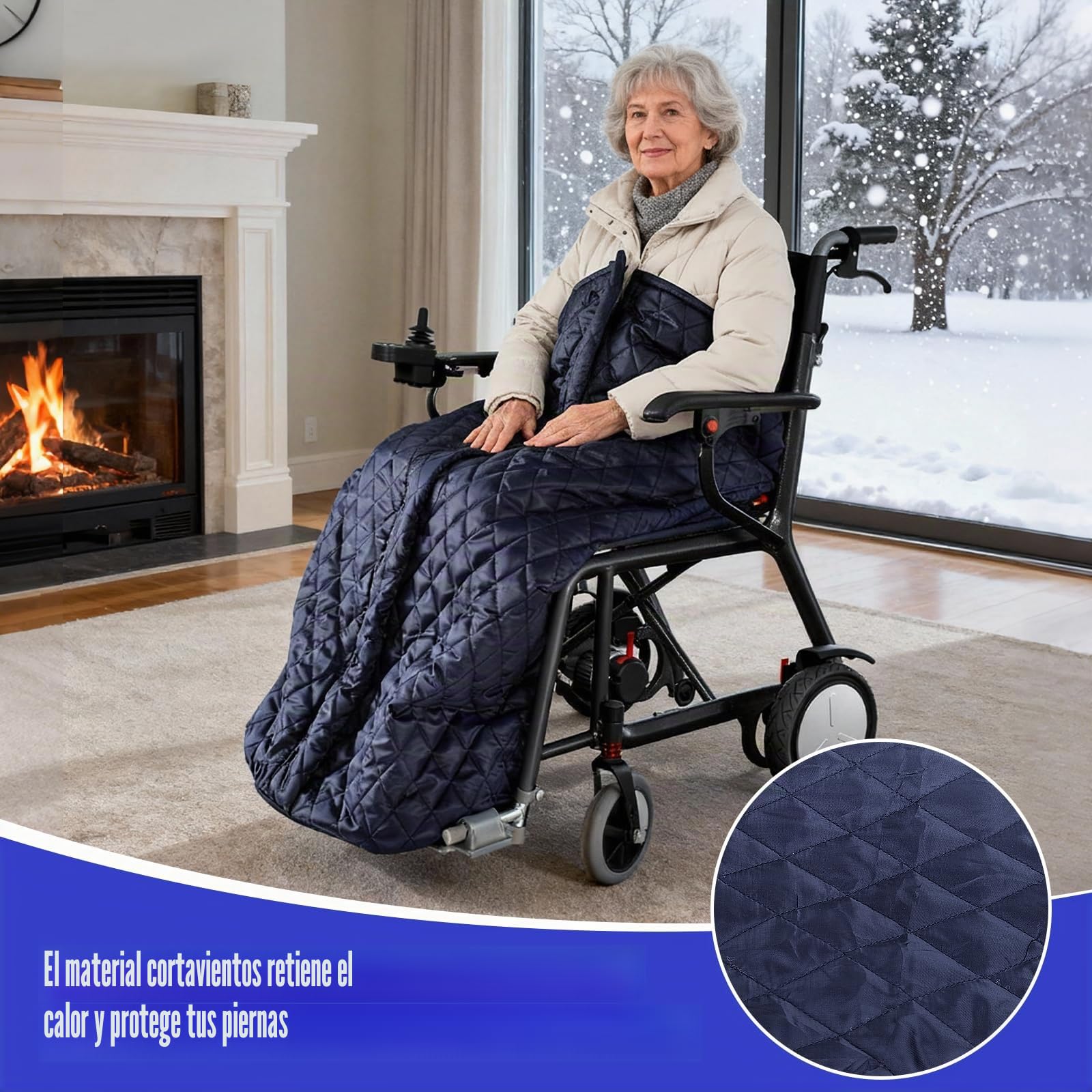 Cubrepiernas para Silla de Ruedas Forradas en Forro Polar, Manta para Silla de Ruedas, Calidez a Prueba de Viento Saco para Sillas de Ruedass Adultos