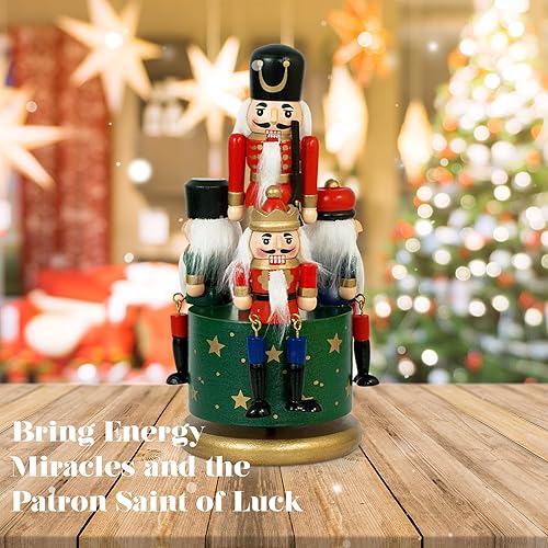 Miniatura 2 de Wagevedex Cascanueces - Decoraciones navideñas de caja de música, figuras de cascanueces de madera, adornos de Navidad, regalos para interiores y