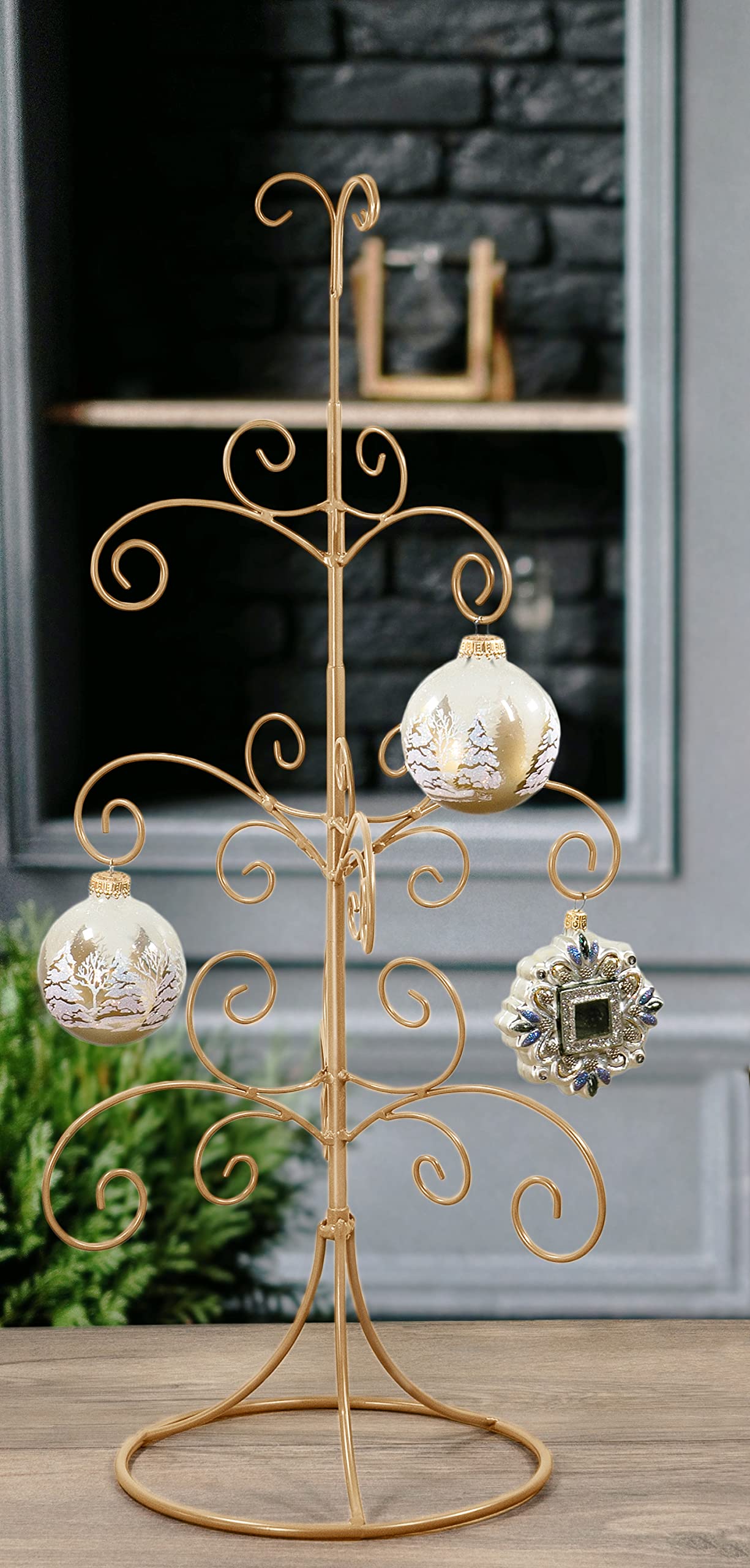 Red Co. 22� Metal Wire 4-Tier Ornament Display Tree Stand and Christmas Décor Holder in Gold Finish
