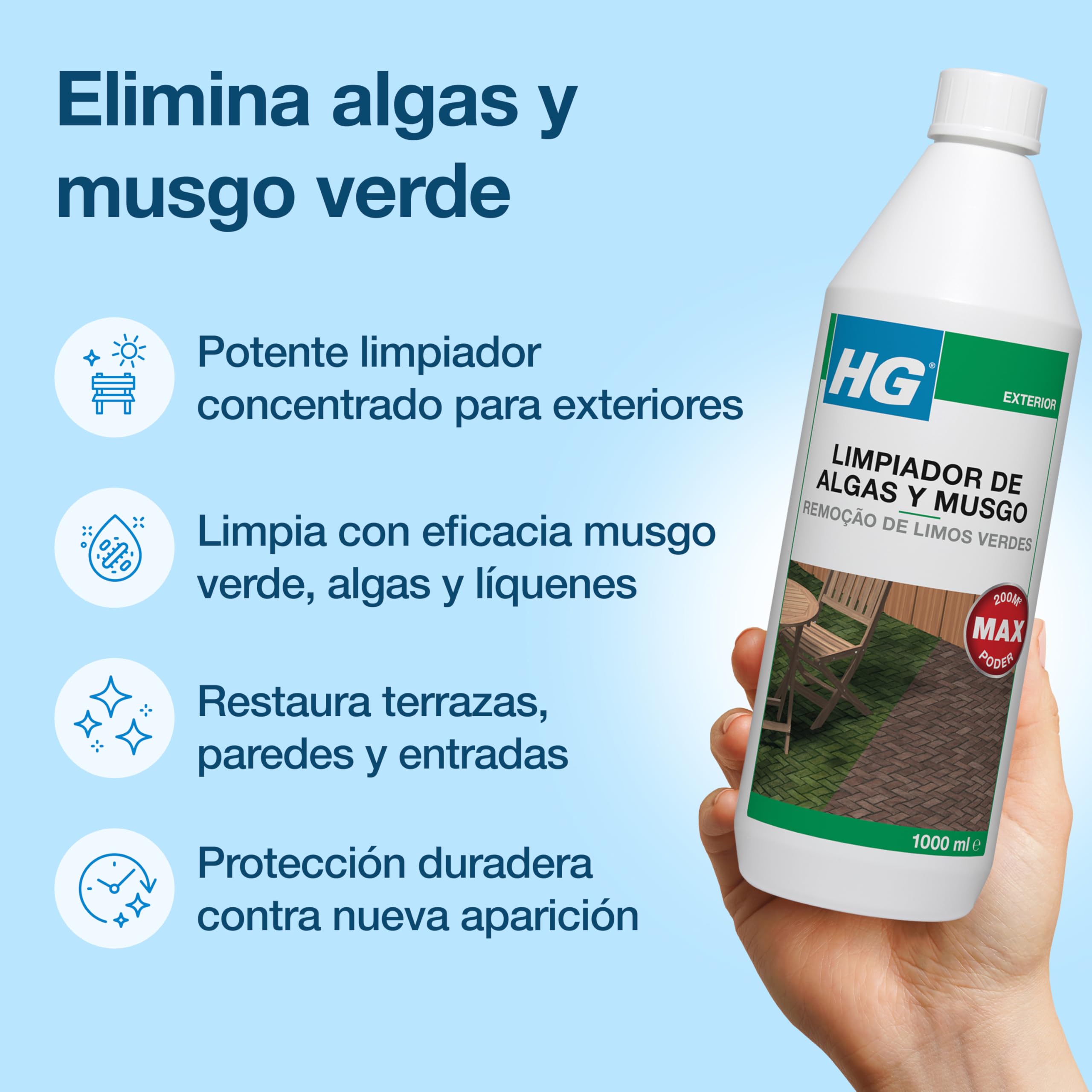HG Limpiador de algas y musgo 1 L
