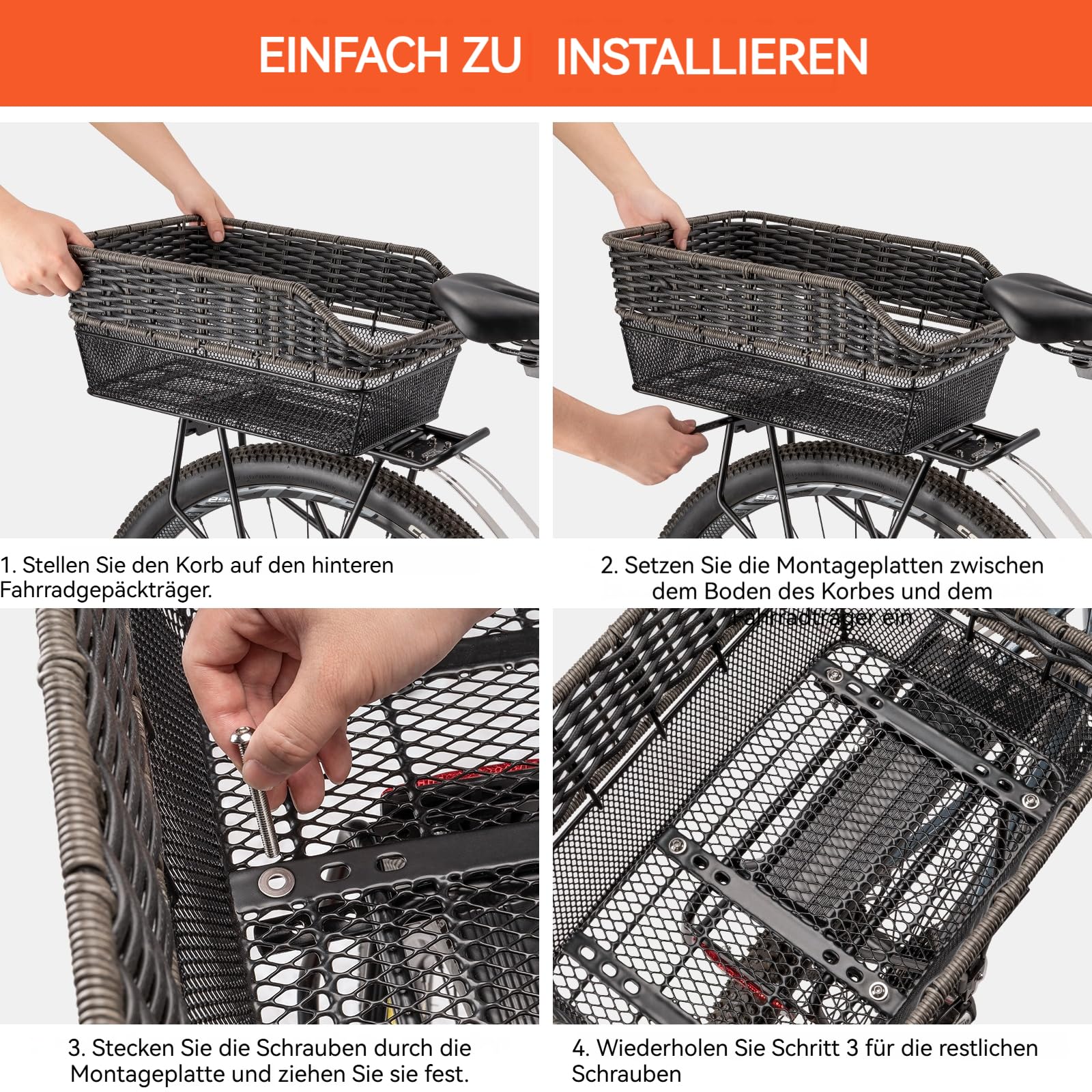 AROUND fietsmand achterop College ALU incl. Fix system, alu
