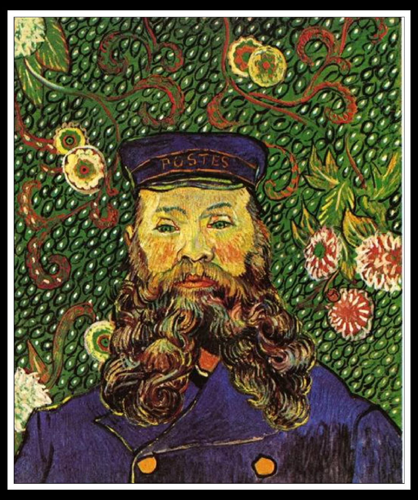 ZZMQ 5D Portrait of The Postman Joseph Roulin by Vincent Van Gogh Diamond Painting by Numbers Kits for Adults,Crystal Rhinestone Embroidery Cross