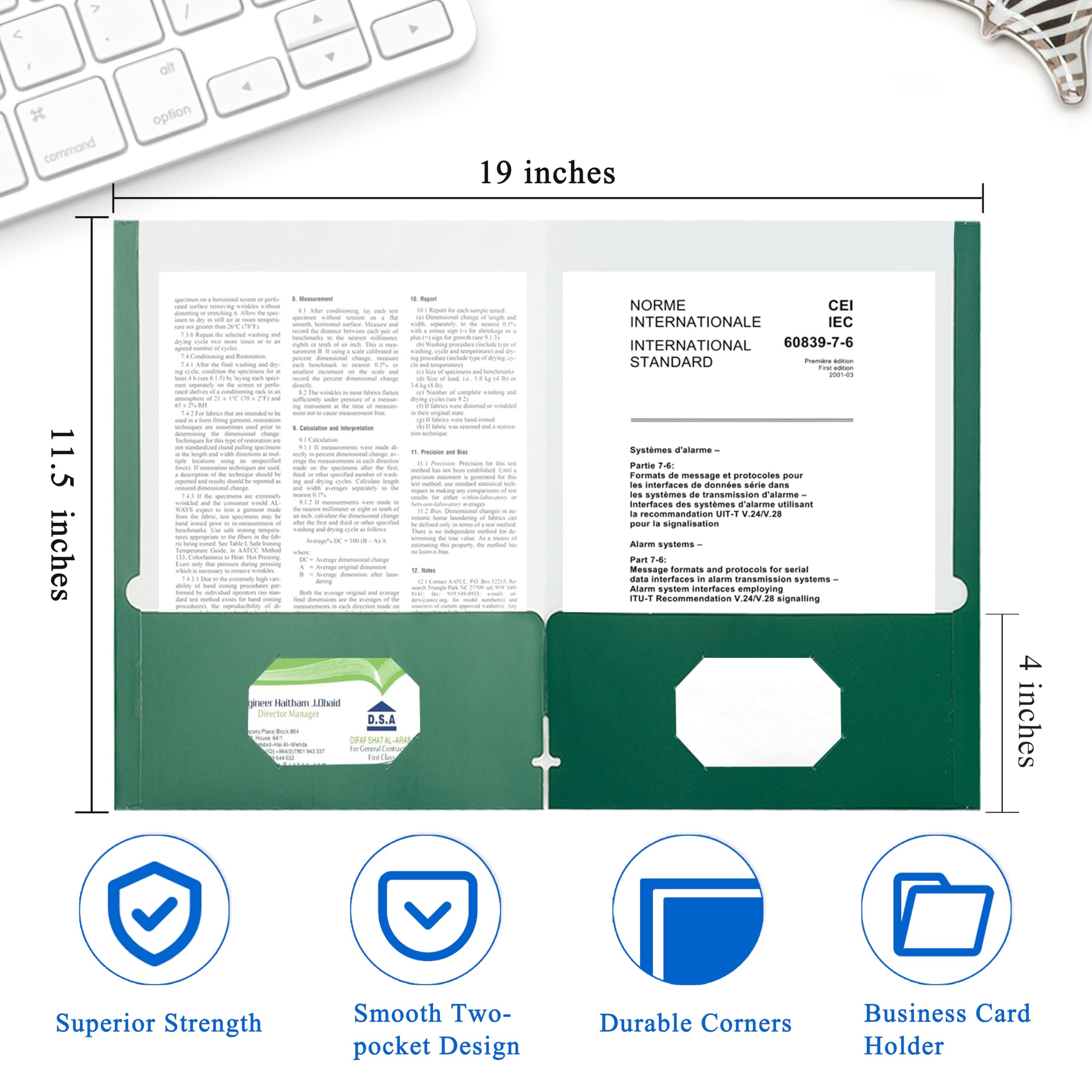 Zzrywuty Carpetas de archivos con bolsillos, tamaño carta, paquete de 50 carpetas de papel con ranura para tarjetas, carpetas de dos bolsillos para estudiantes escolares, hombres de negocios,