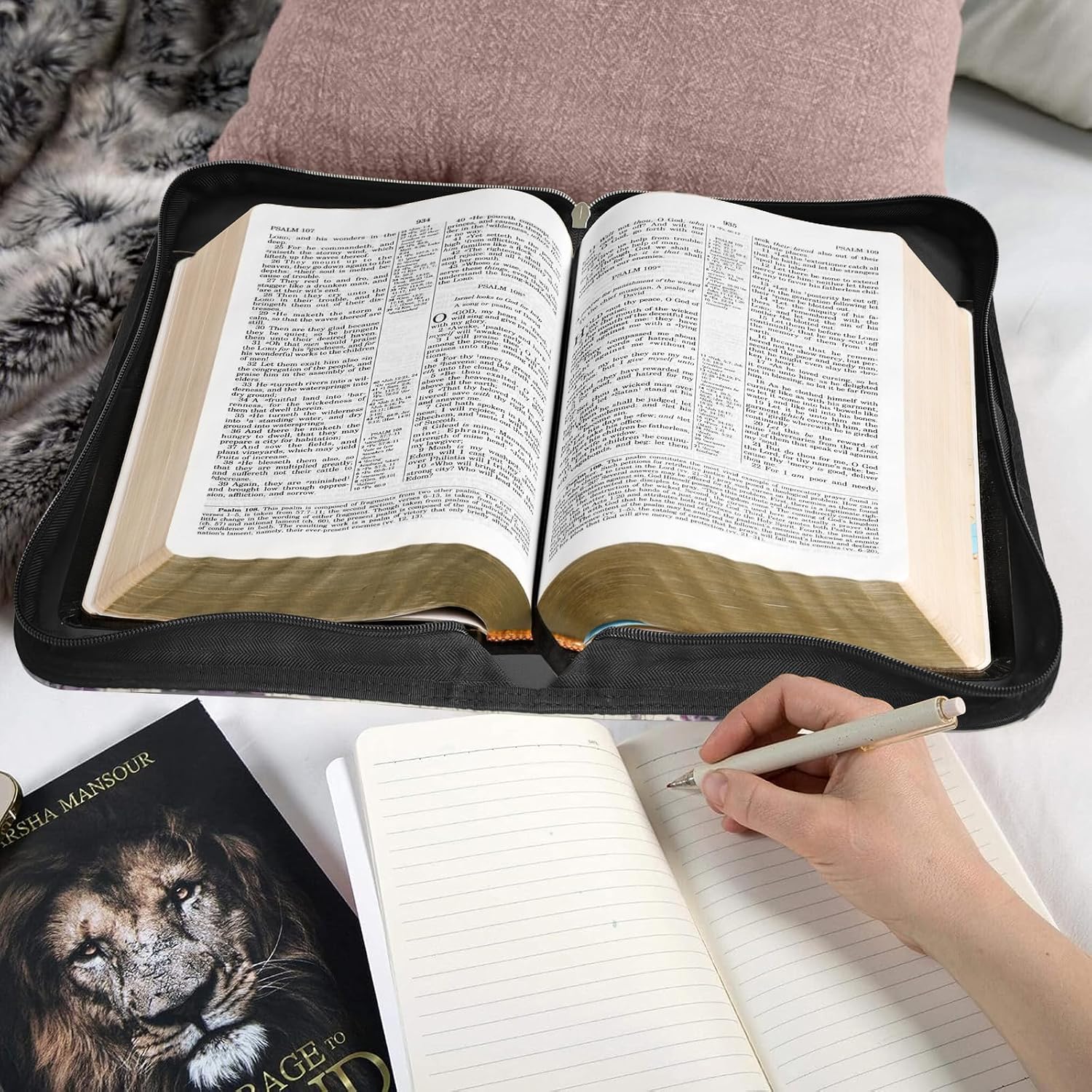 Blue Butterfly Bible Covers for Women Men,Bible Holder,Leather Bible Case for Women with Pockets | Bible Book Cover Gifts