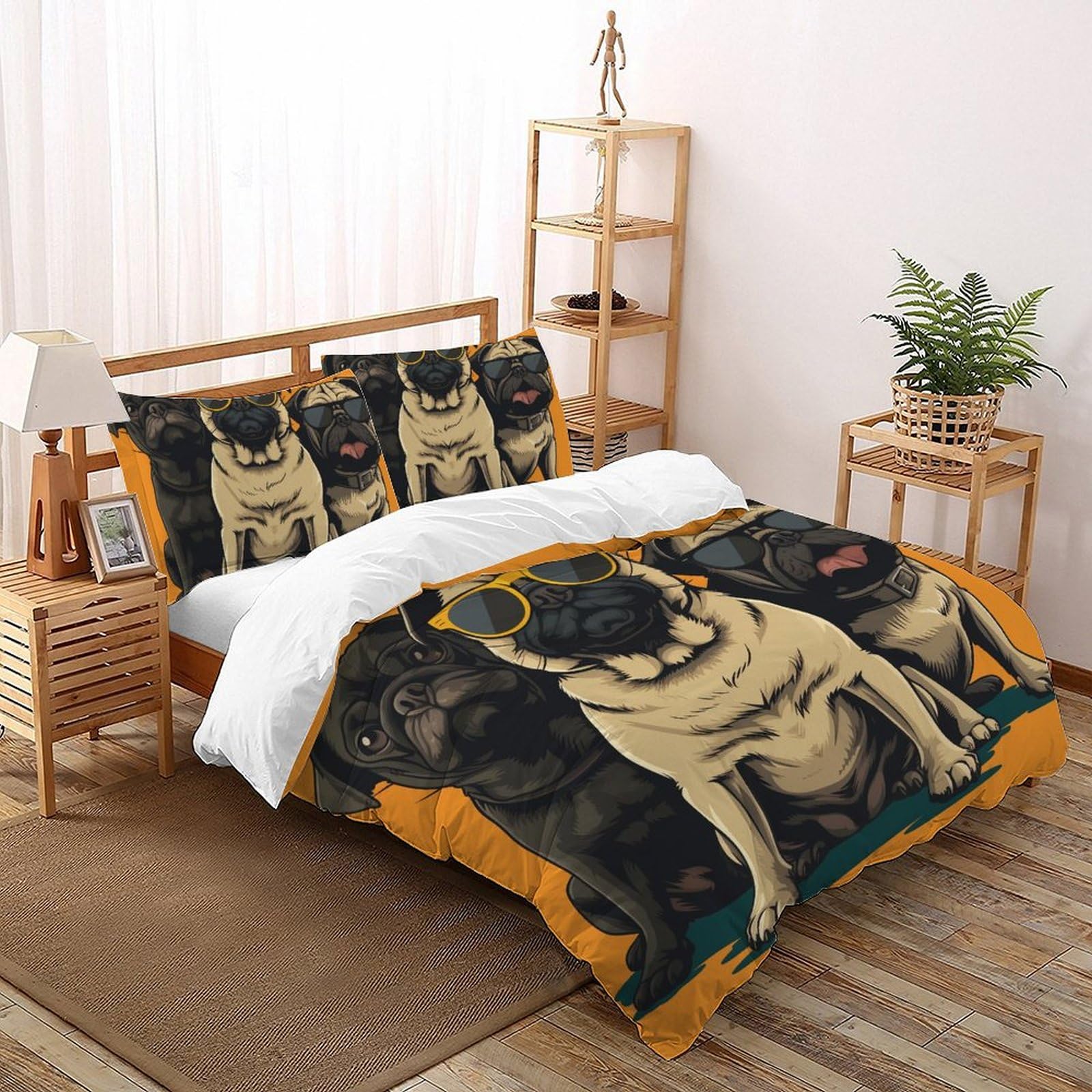 Housse de couette bullchien 200x200cm pour éliminer le repassage du linge de lit