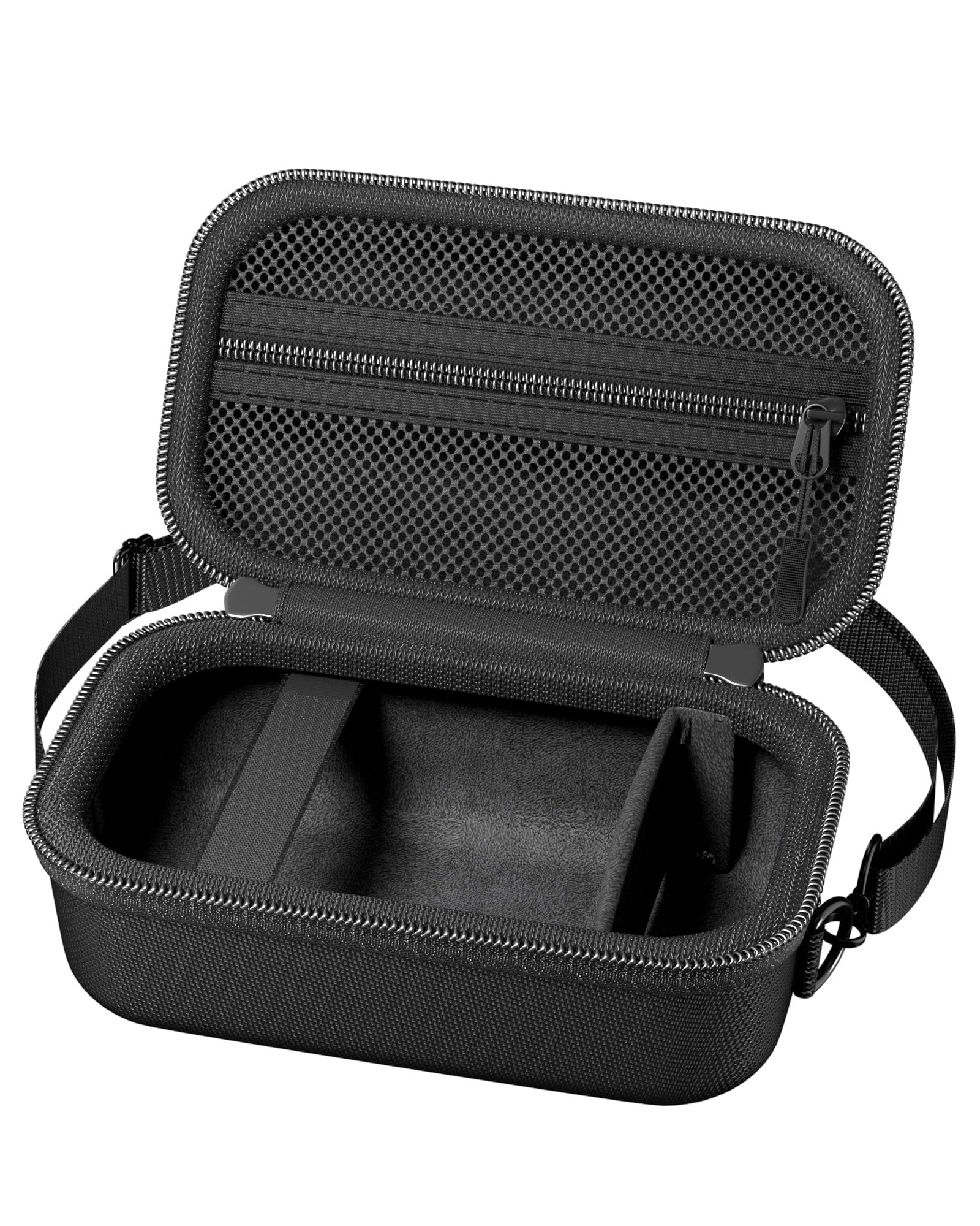 ProCase 4Kビデオカメラ適合 収納ケース カメラバッグ 小物入れ ショルダーバッグ EVA素材 防水 耐衝撃 マジックテープ仕切り 携帯用 旅行用 出張用 アウトドア -ブラック