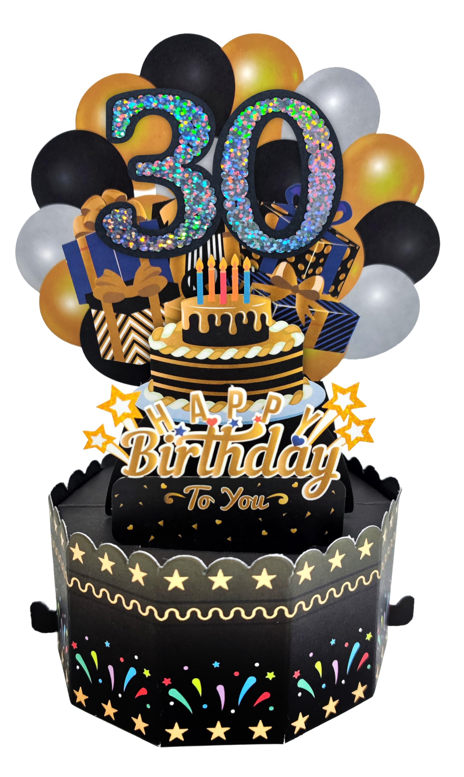 AimtoHome 30th Birthday Cards 3D Popup Birthday Greeting Cards - Birthday Greeting Card for Men and Women, with Blank Note and Envelope Included (