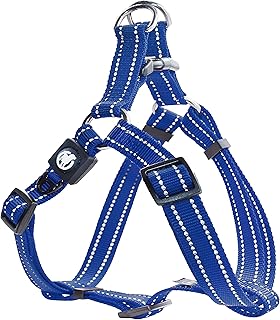 DDOXX Hundegeschirr Nylon, Step-In, Reflektierend, Verstellbar, Ausbruchsicher | für kleine & große Hunde | Brust-Geschirr Hund Katze Welpe Auto | Welpen-Geschirr Katzen-Geschirr | Blau, XXS product image