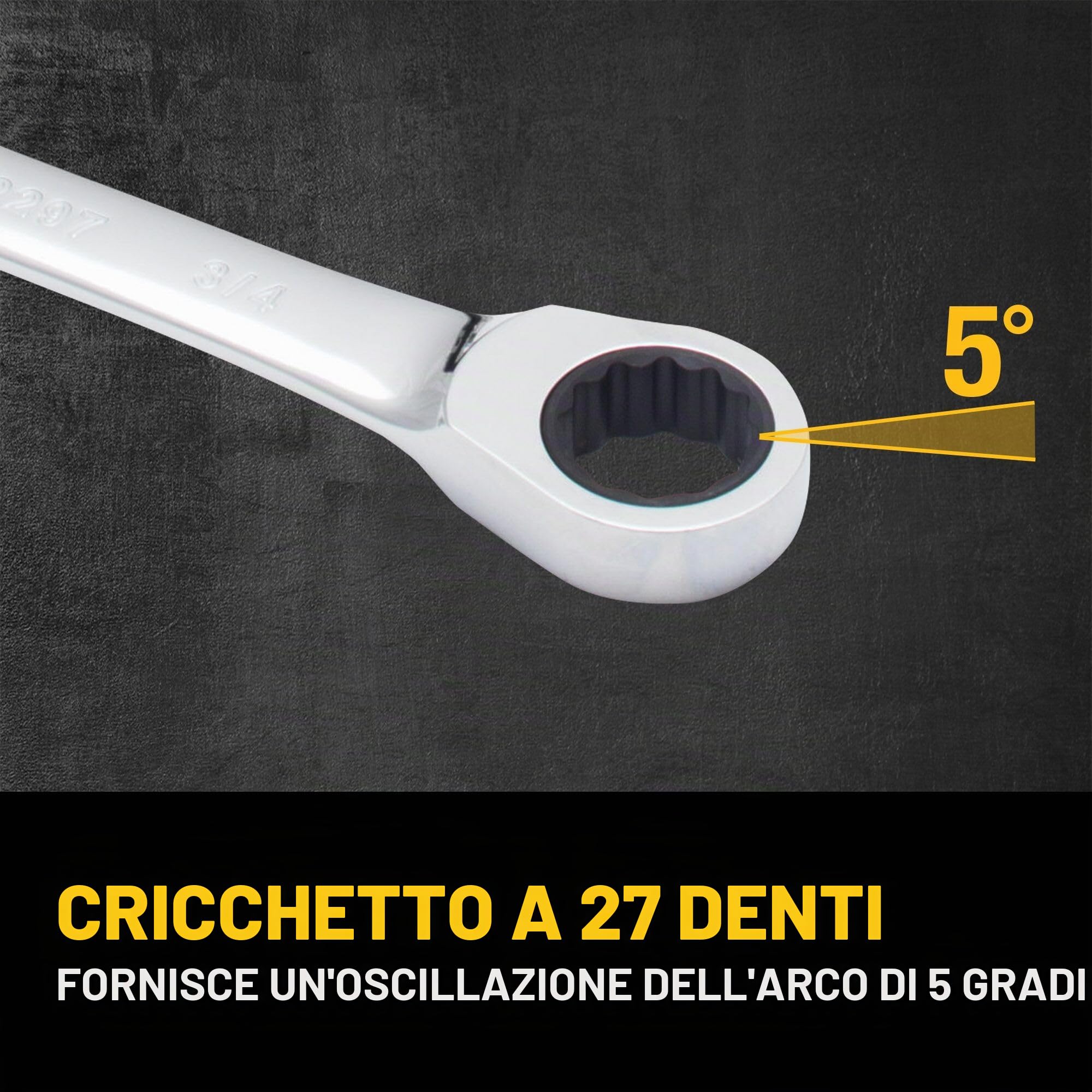 DEWALT Tough Box - Set di chiavi combinate a cricchetto SAE da 8 pezzi