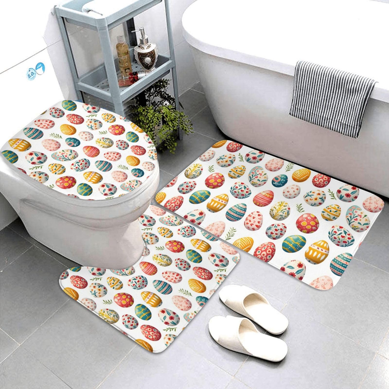 Tapis de bain antidérapant lot de 3 pour éviter les glissades au sol