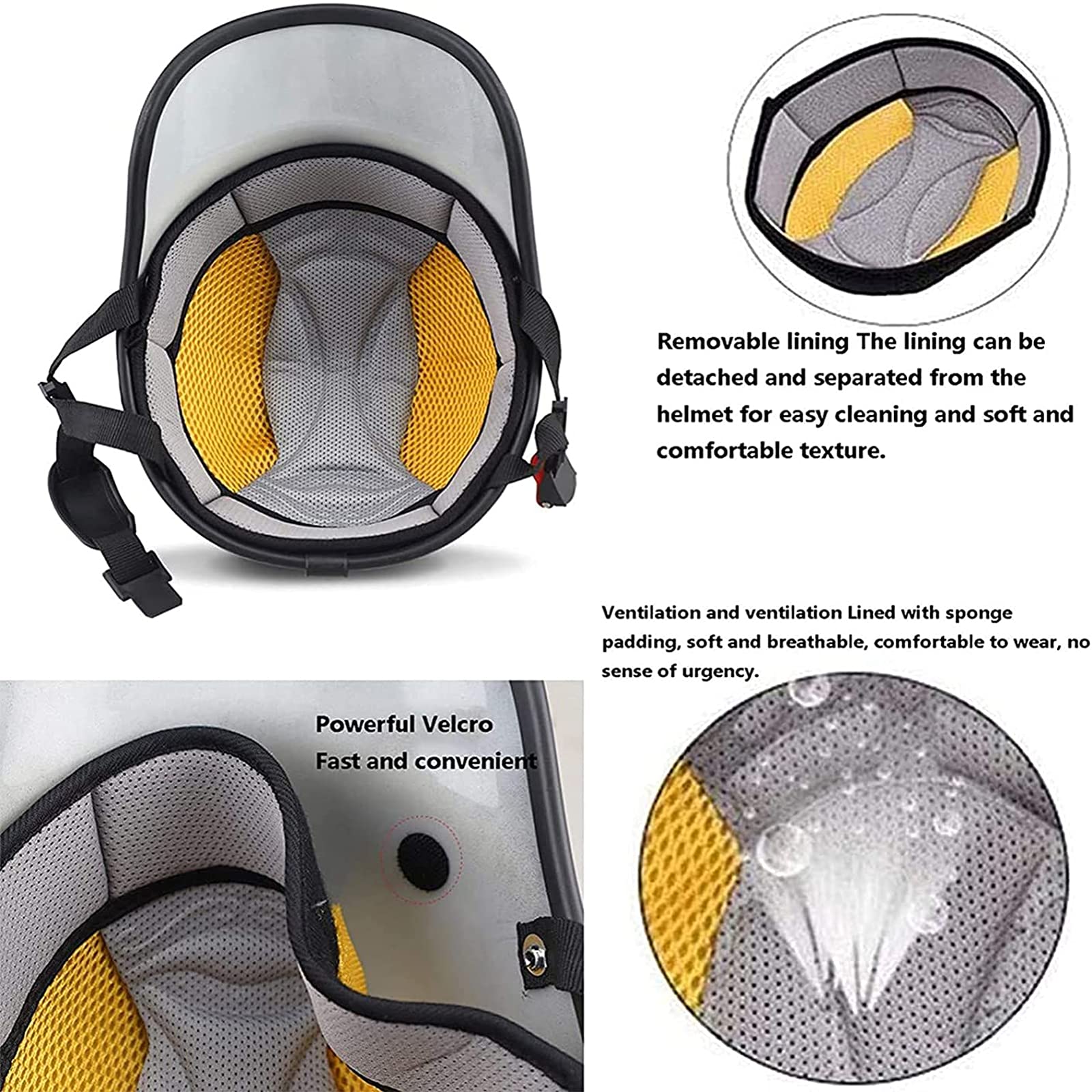 GAOZHE Casque Face Ouverte Casque De Moto,Vintage Casque Mobylette