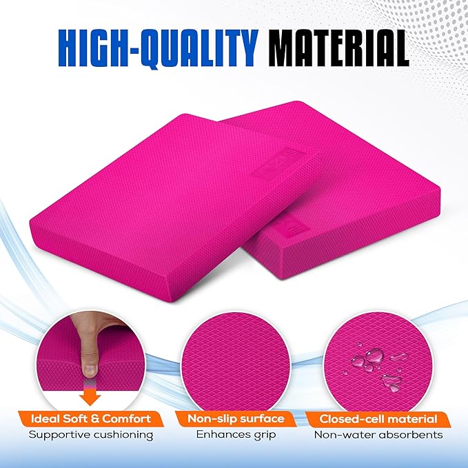 The portability of the Yes4All Large Foam Balance Pad enhances its practicality, making it a convenient addition to home gyms or physical therapy settings. Easy to clean and maintain, it fits seamlessly into any fitness regimen or daily routine, helping users to not only improve strength and flexibility but also to work on post-injury rehabilitation more effectively. With its combination of stability, cushioning, and durability, this foam pad is a valuable asset for anyone looking to enhance their exercise experience.