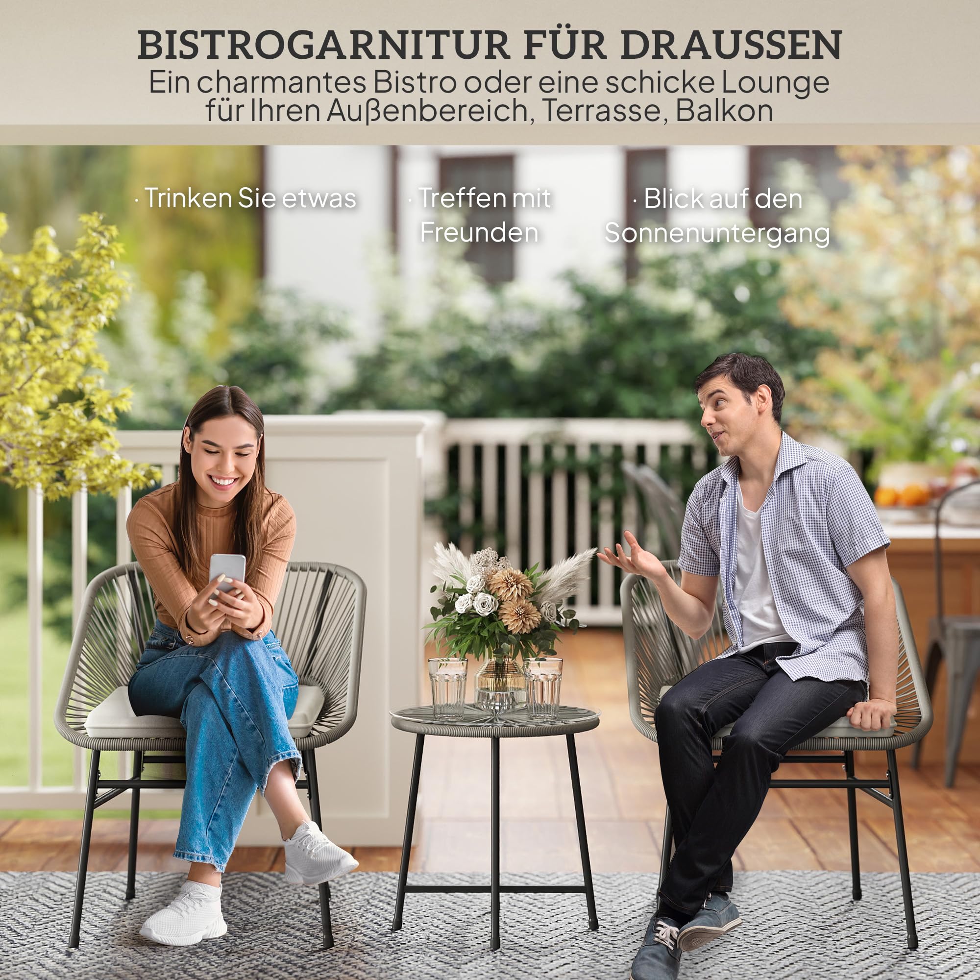 MC Star Balkonset Polyrattan Gartenmöbel Set, Outdoor Lounge Balkonmöbel Für 2 Personen, 3 Teilig Sitzgruppe Mit 2 Stuehle Beistelltisch Kissen Wetterfest Gartenlounge Fuer Garten S0jec08h MC Star Balkonset Polyrattan Gartenmöbel Set, Outdoor Lounge Balkonmöbel Für 2 Personen, 3 Teilig Sitzgruppe Mit 2 Stuehle Beistelltisch Kissen Wetterfest Gartenlounge Fuer Garten S0jec08h
