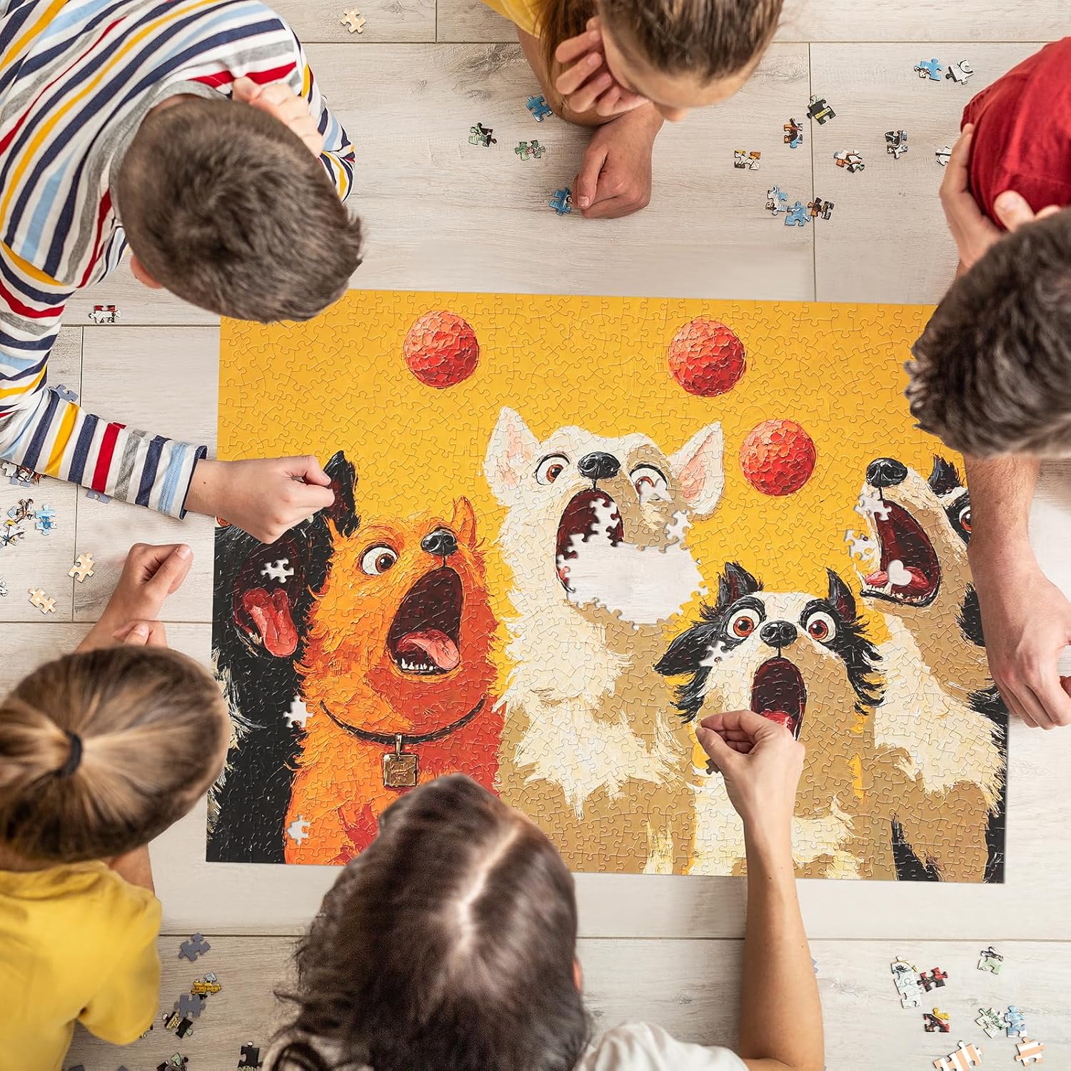 Jigsaw Puzzles for Adults 1000 Pieces, Animal Dogs Difficult Challenging Unique Puzzle for Game Night Family Home Decor, 20x27 Inches, 5 Dogs