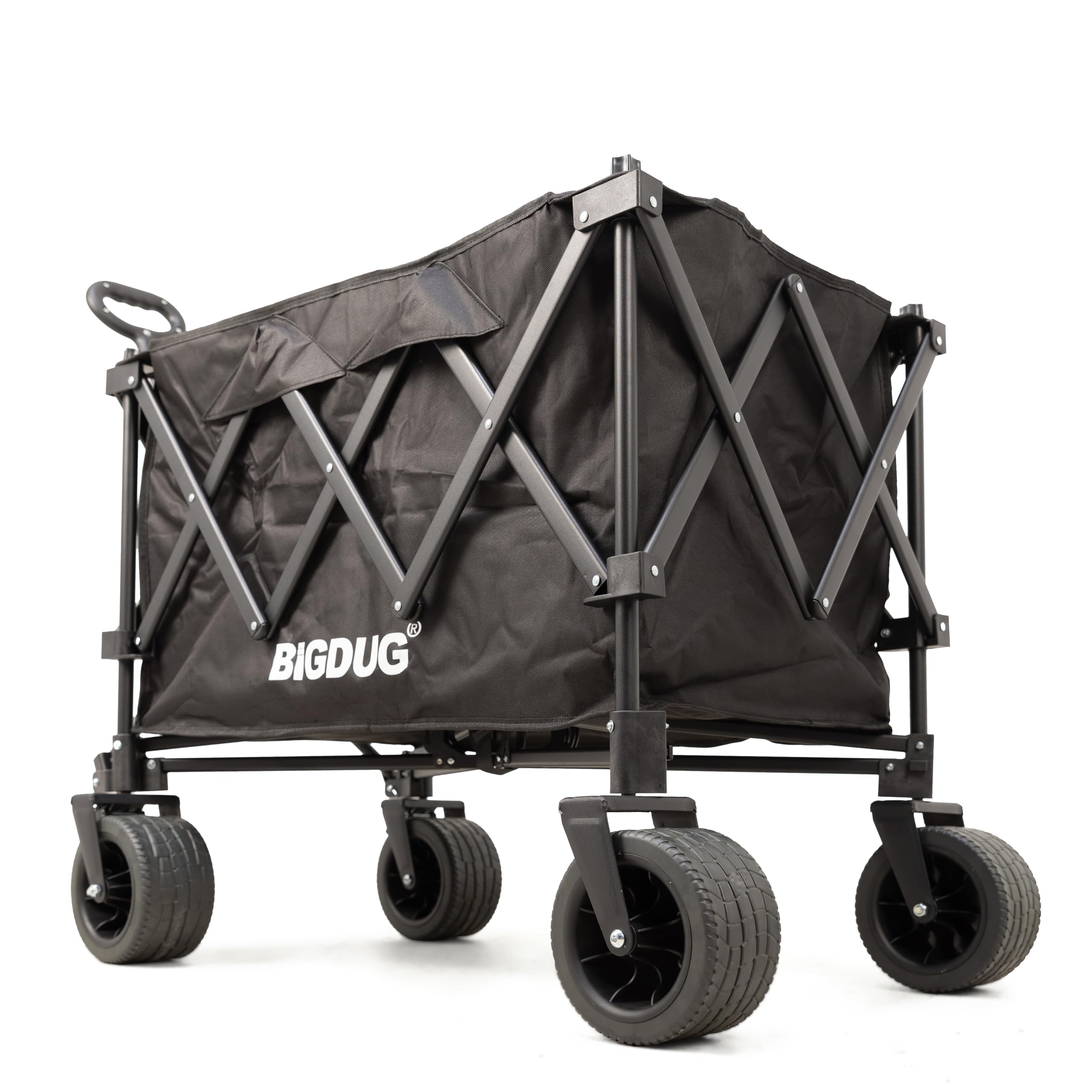 BiGDUG Folding Utility Trolley - Festival Trolley - Garden Wagon Camping Cart - 160 Litre 150 kg Capacity - 700H x 500W x 870D mm