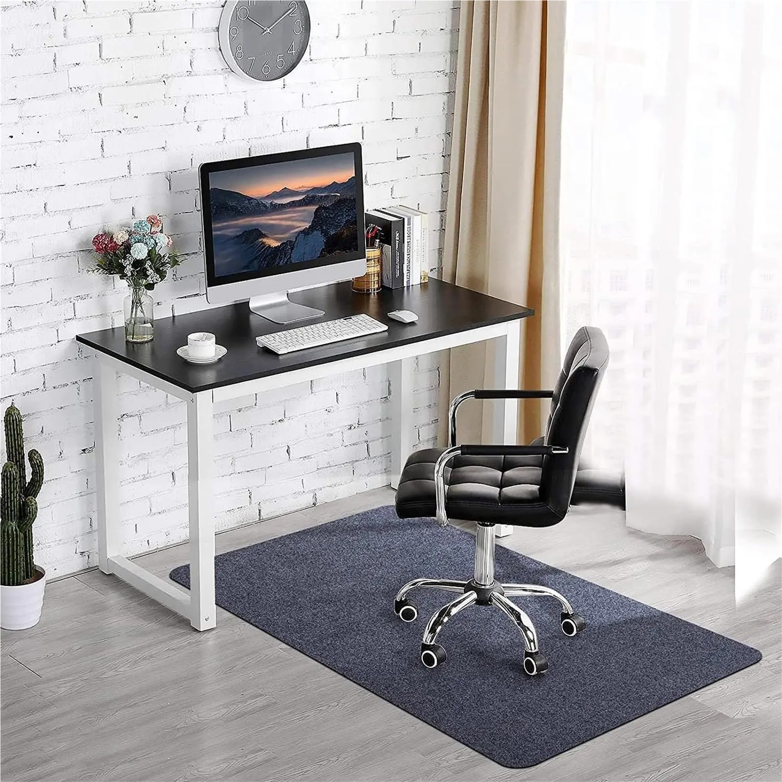 Tappetino for sedia da ufficio autoadesivo antiscivolo for camera letto Sedia for computer Tappeto Tappeti reclinabili Protezione for pavimento for porta d'ingresso Per Parquet(Dark grey,100x120cm)