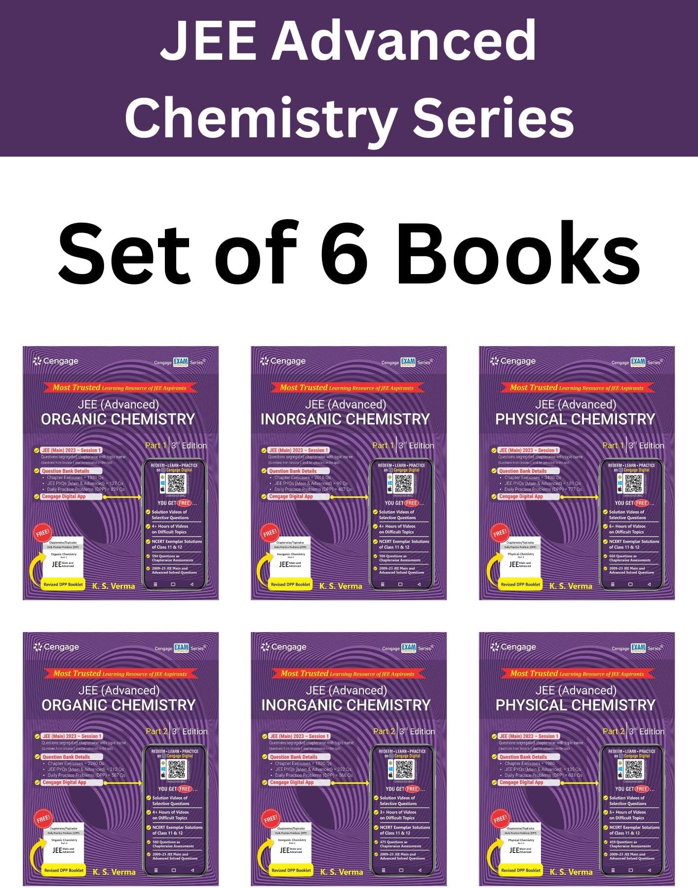 Chemistry Combo for JEE Advanced: Physical Chemistry (1 & 2) + Organic Chemistry (1 & 2) + Inorganic Chemistry (1 & 2) Set of 6 Books with Free Online Assessments & Digital Content