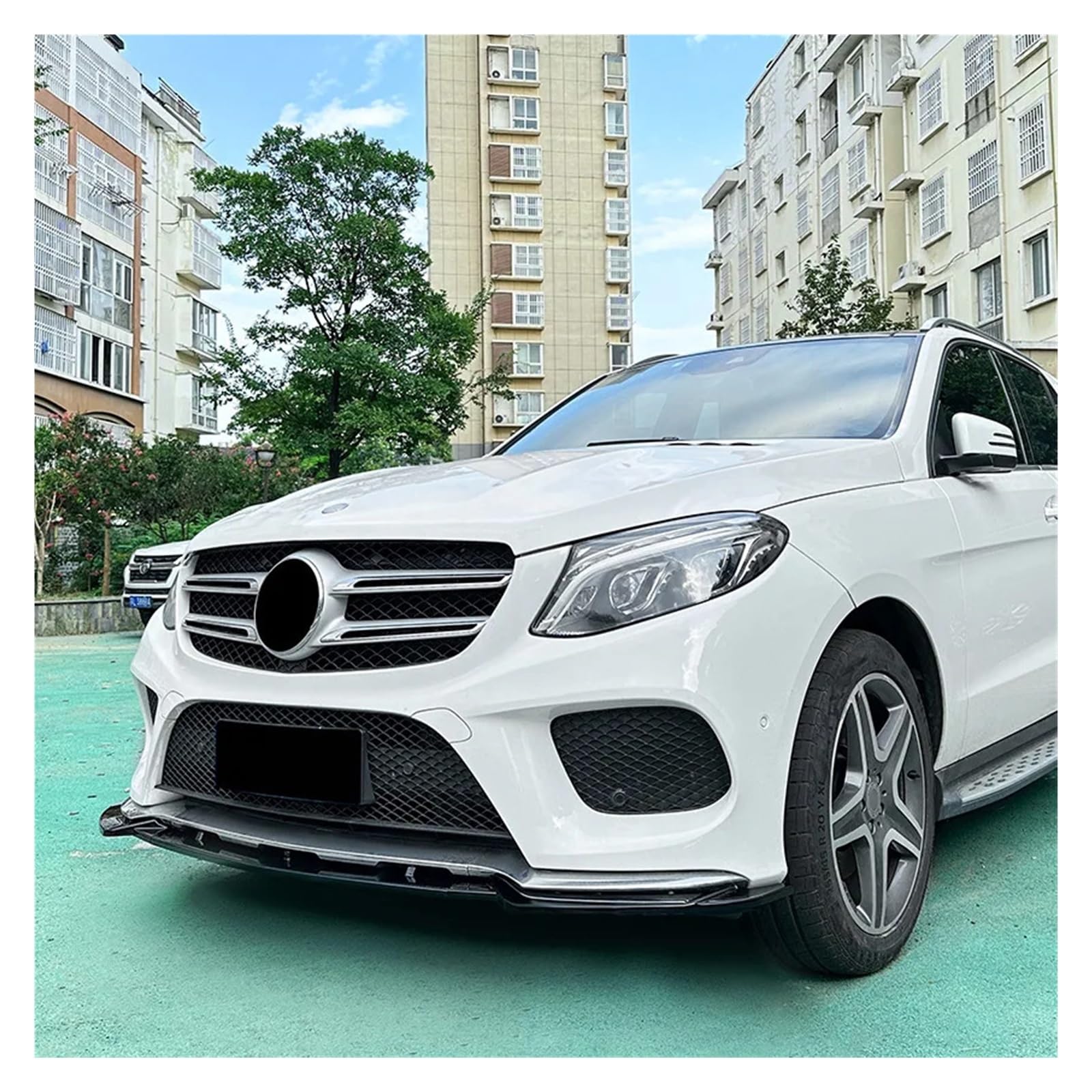 Lyjstore 3-częściowy zestaw zderzaka przedniego, spoiler, splitter ABS Canard, kompatybilny z GLE W166, C292 Coupe, GLE400, 450, 500, 43 AMG, 2015-2018