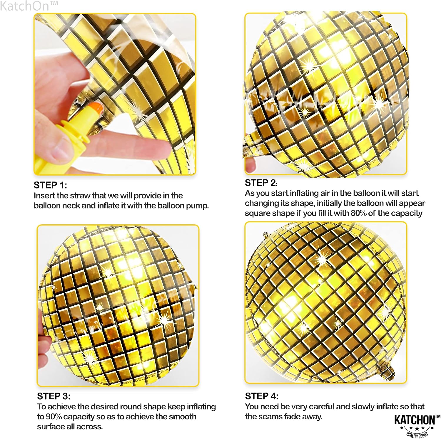 KatchOn, Huge Gold Disco Ball Balloons - 22 Inch Pack of 6 | 4D Disco Balloon for Golden Birthday Party Decorations, Gold Party Decorations | Disco Ball Decoration, Graduation Decorations 2026