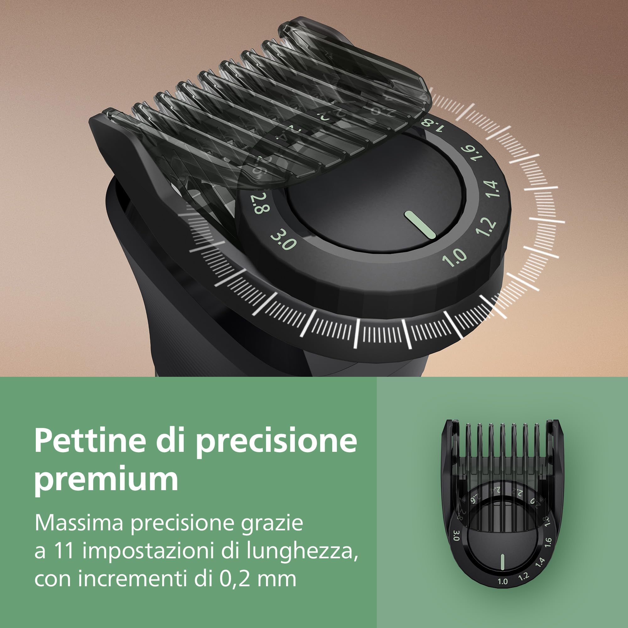 Philips Rifinitore All-in-one Multigroom Serie 7000 19 in 1 - Rifinitore per barba, capelli e corpo, lame autoaffilanti interamente in metallo, 26 impostazioni di lunghezza (0,5-20 mm), MG7962/30
