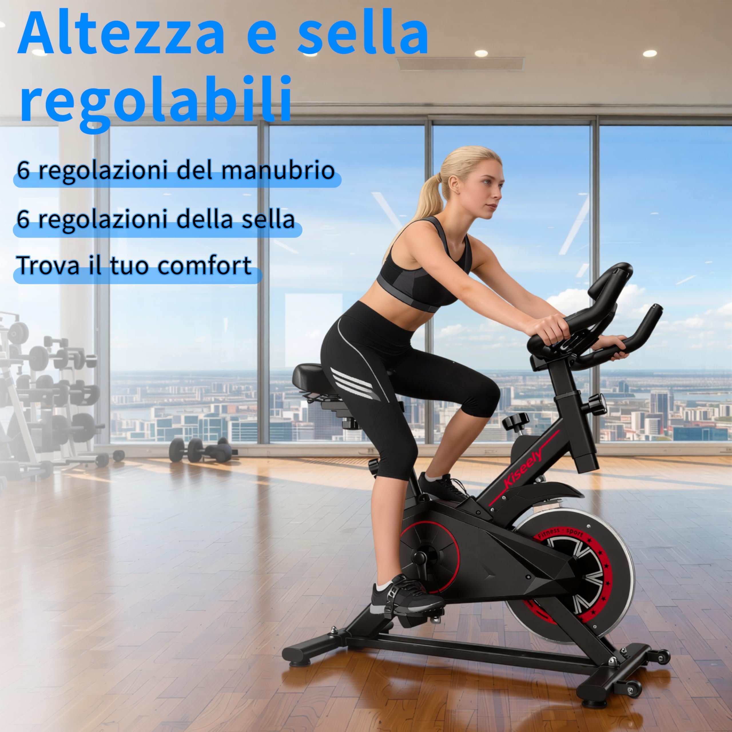 Cyclette da Casa, Cyclette per Casa con Resistenza Magnetica, Schermo LCD, Silenzio Salvaspazio Resistenza Regolabile Per Home Gym e Indoor Cycling Silenzioso