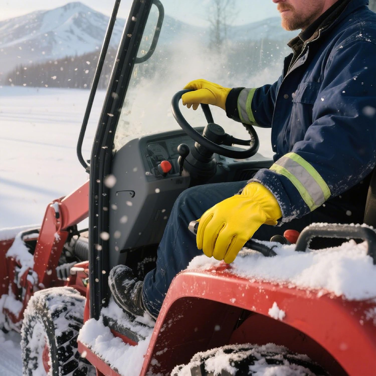 General Work Gloves, Deerskin Construction Gloves, Soft, Improved Dexterity
