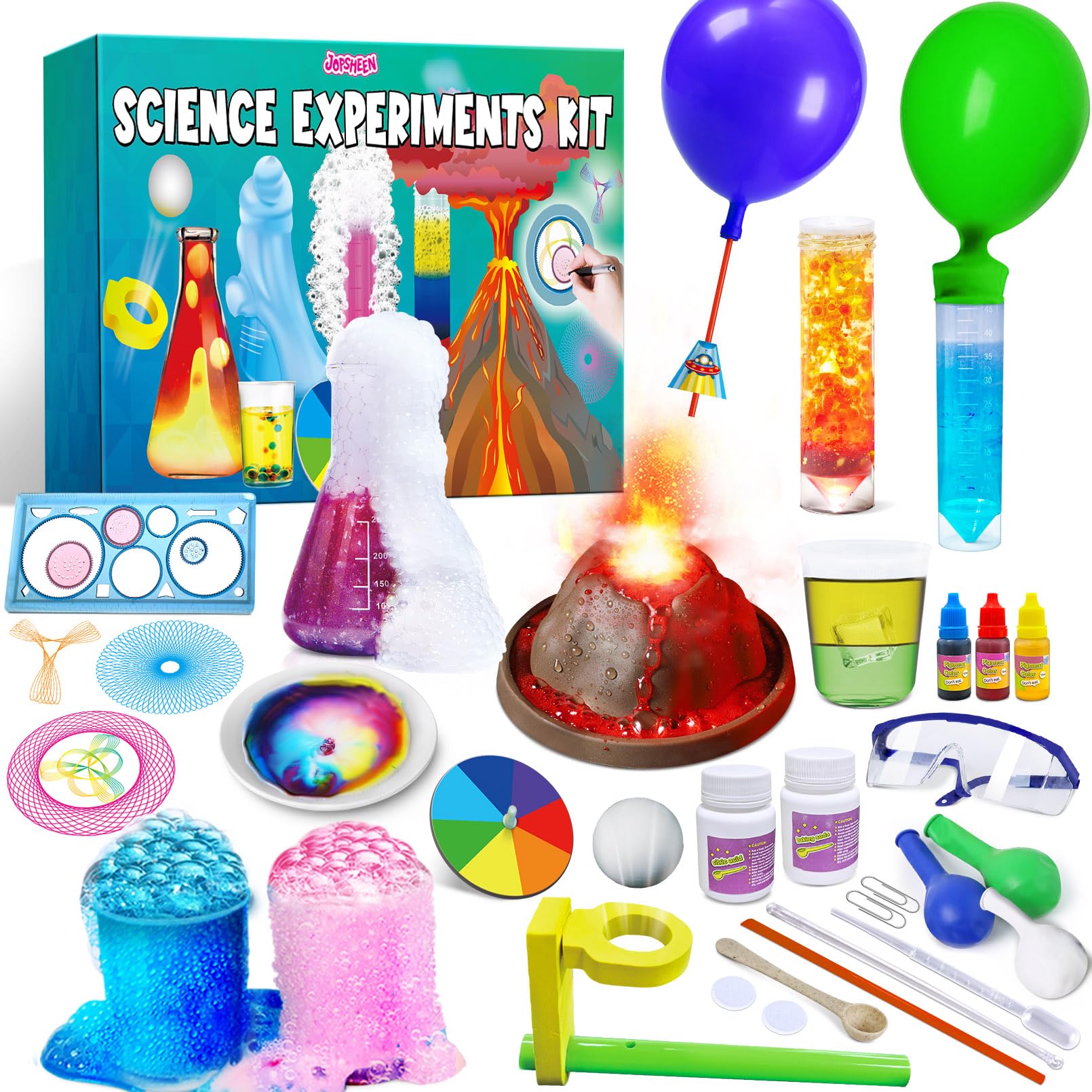33 Experiments Science Kits for Kids, S.T.E.M Projects Educational Learning Scientific Tools, Christmas Birthday Gift Ideas, Volcano Kit, Chemistry Set