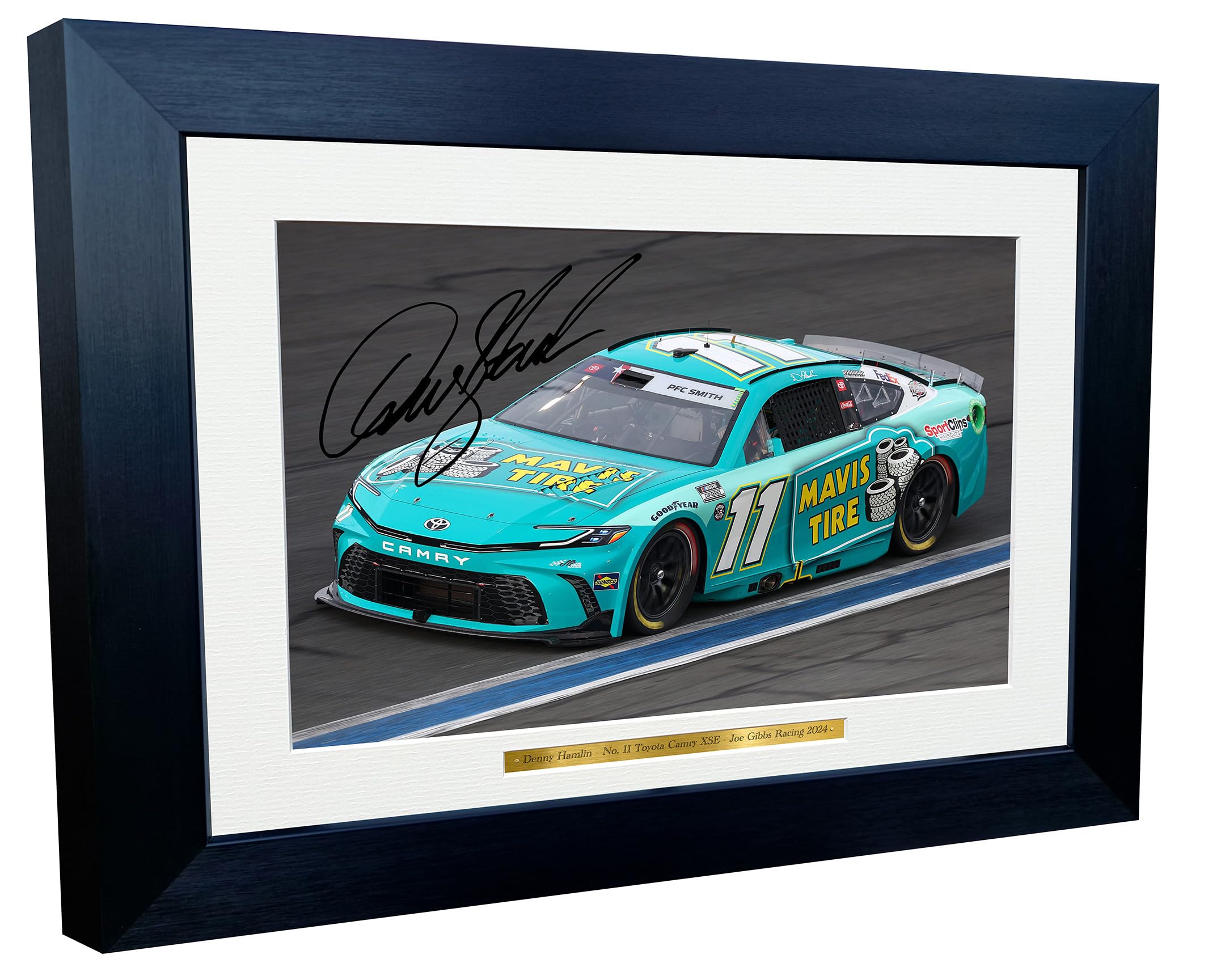 Kitbags & Lockers Black 12X8 A4 Denny Hamlin 2024 Nascar Cup Series No. 11 Toyota Camry Xse For Joe Gibbs Racing Signed Autographed Signature Photo Photograph Picture Frame Poster Celebration Gift 2