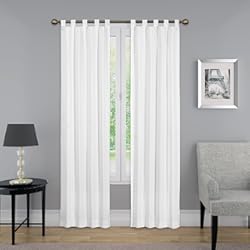 Paneles Modernos Pairs to Go Cortinas de Ventana de Montana, Modernas, Decorativas, con Trabillas, para Dormitorio o salón (2 Paneles), algodón, Color Blanco, 30 x 84 cm