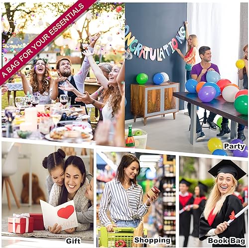 Miniatura 8 de Bolsa de lona con asas de cremallera para mujer, dama de honor, cumpleaños, boda, madre, dama, compras, bolsas de regalo